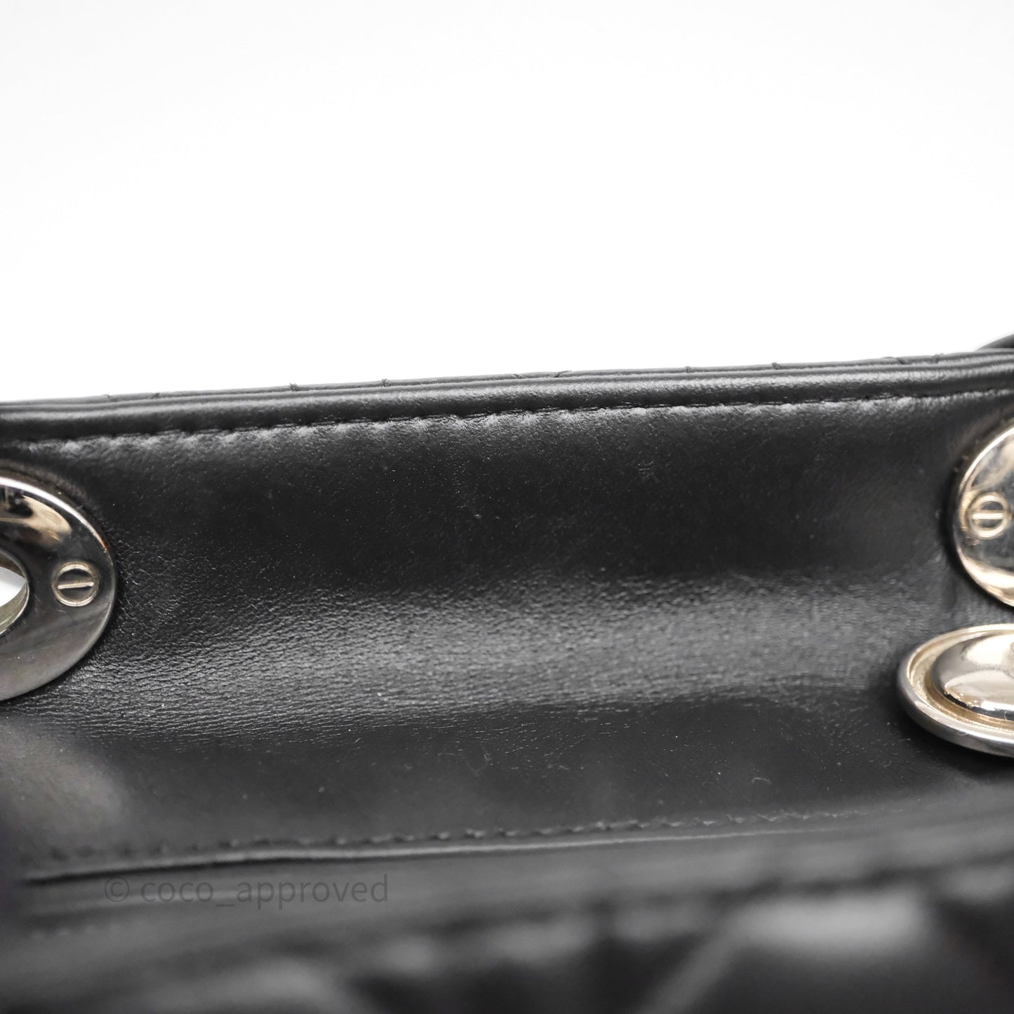 Christian Dior Medium Lady Dior Black Lambskin Silver Hardware