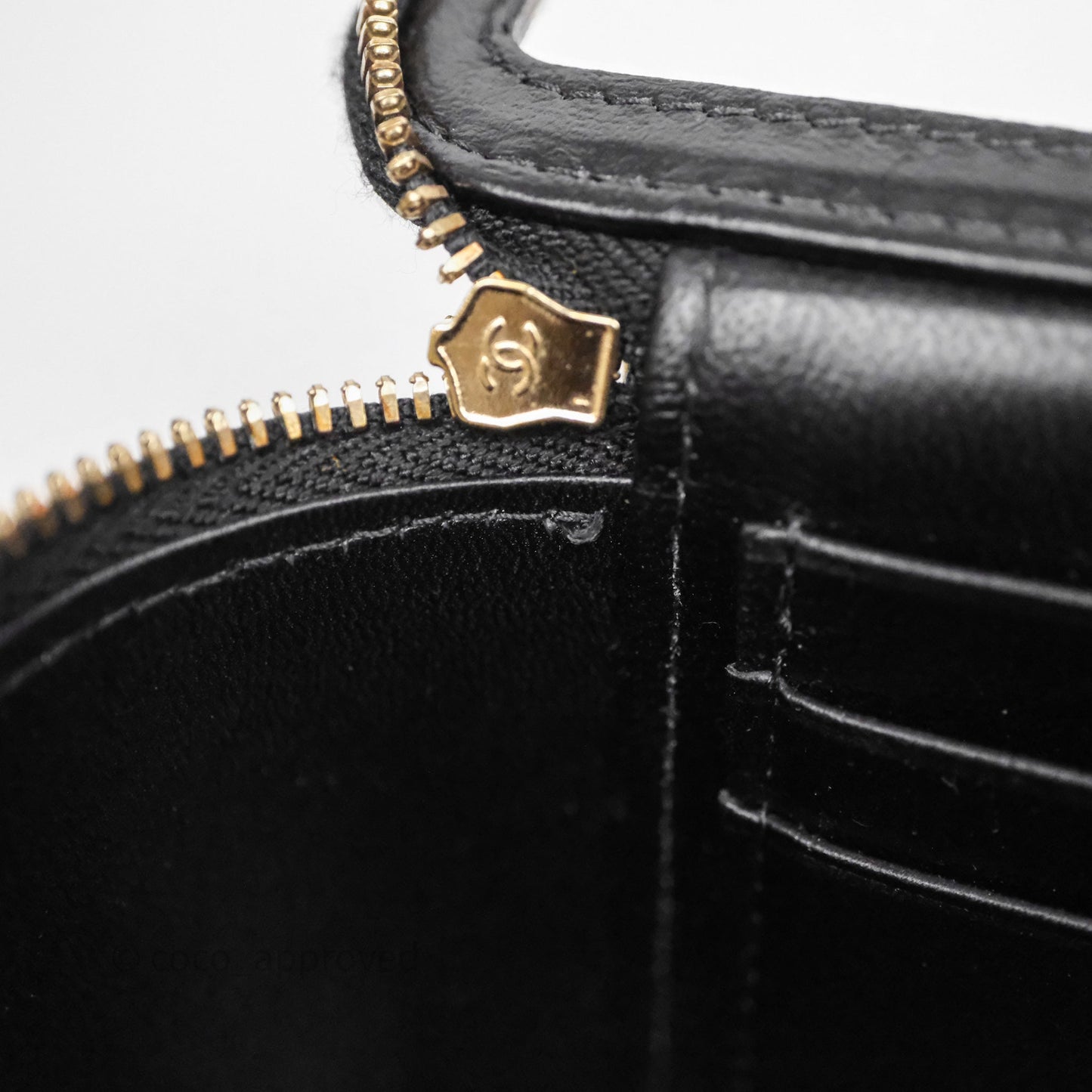 Chanel Vanity Rectangular Metal Top Handle Black Lambskin Aged Gold Hardware