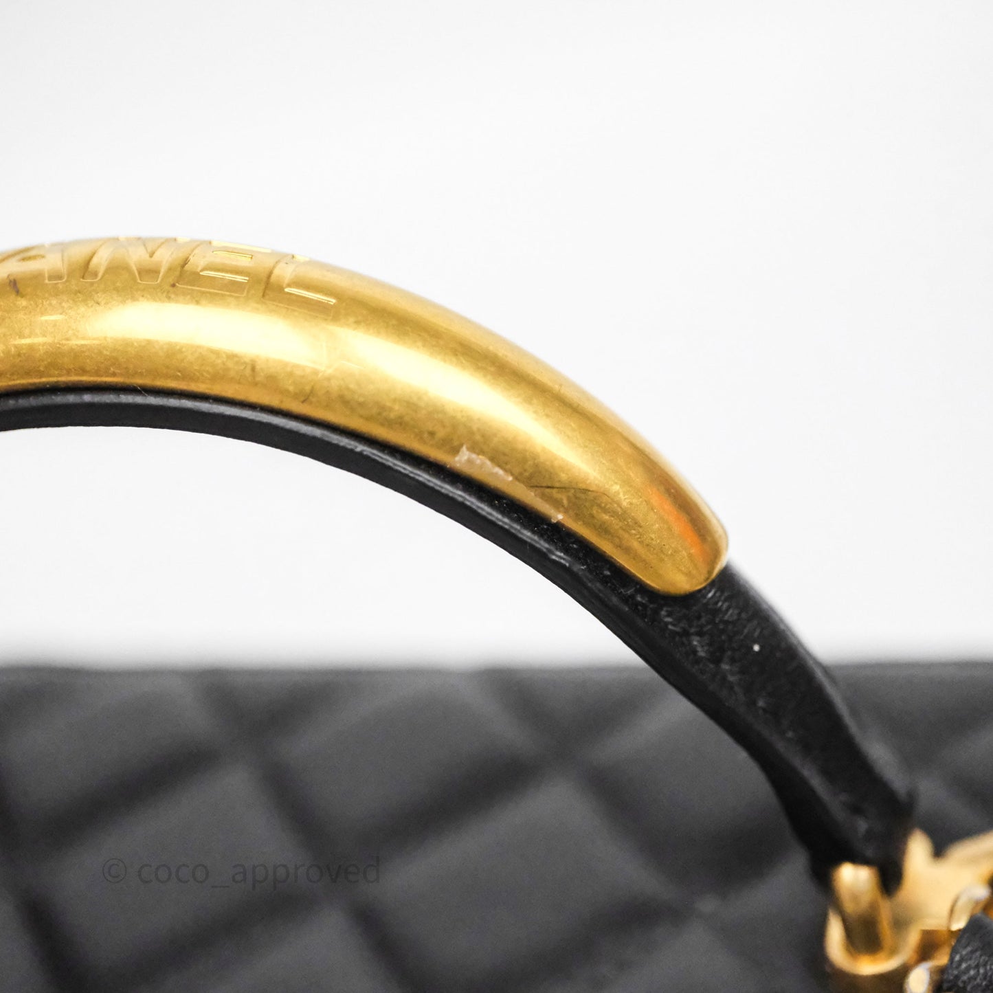 Chanel Vanity Rectangular Metal Top Handle Black Lambskin Aged Gold Hardware