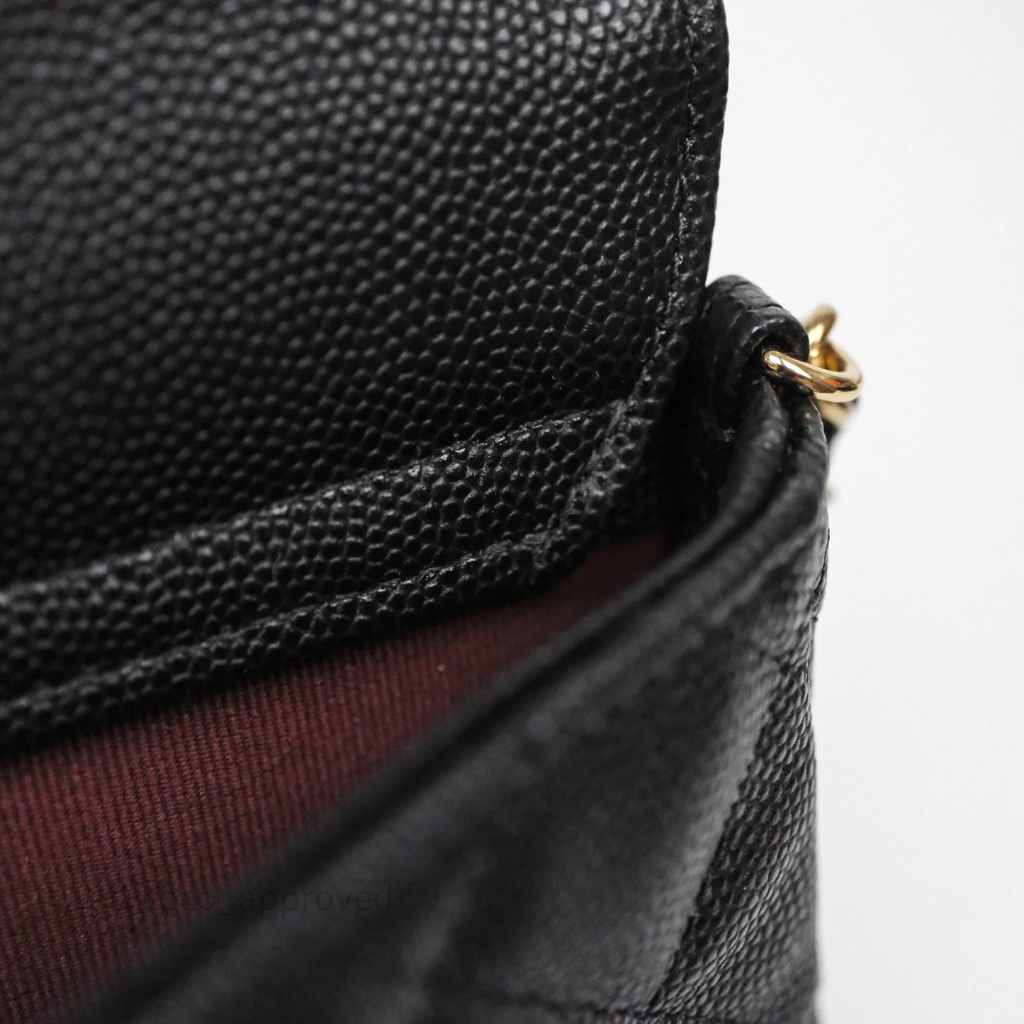Chanel Classic Flap Phone Holder With Chain Black Caviar Gold Hardware