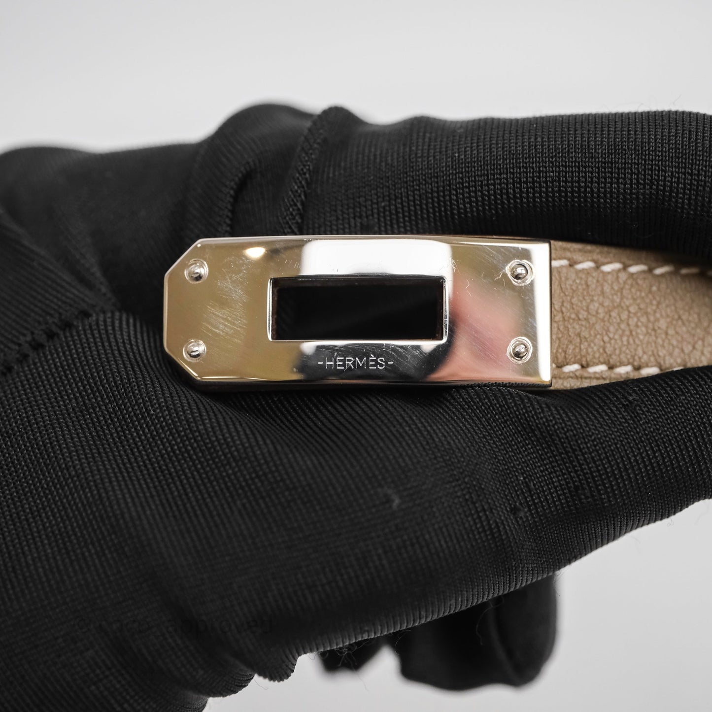 Hermès Kelly Double Tour Bracelet Etoupe Epsom Palladium Hardware