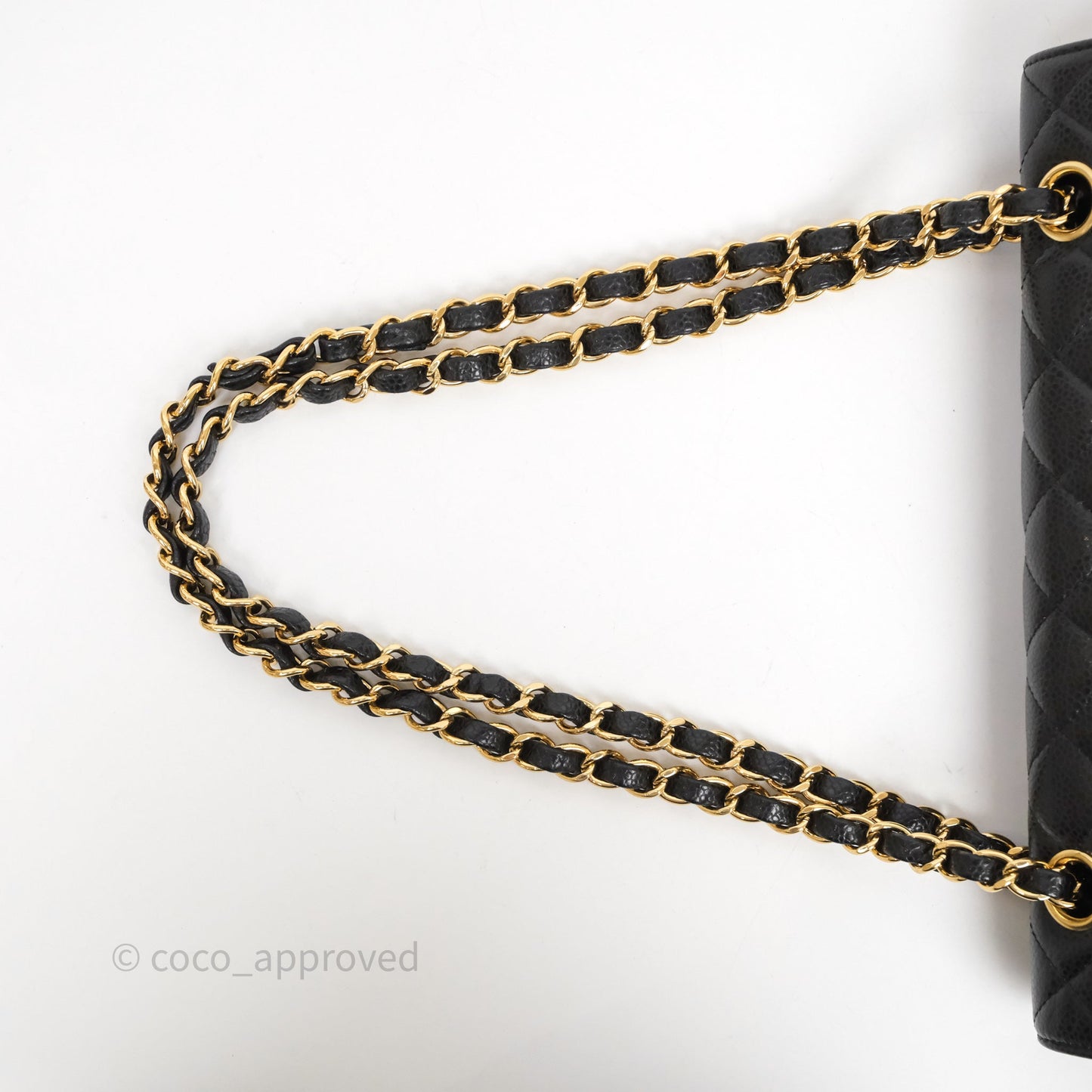 Chanel Classic M/L Medium Flap Quilted Black Caviar Gold Hardware
