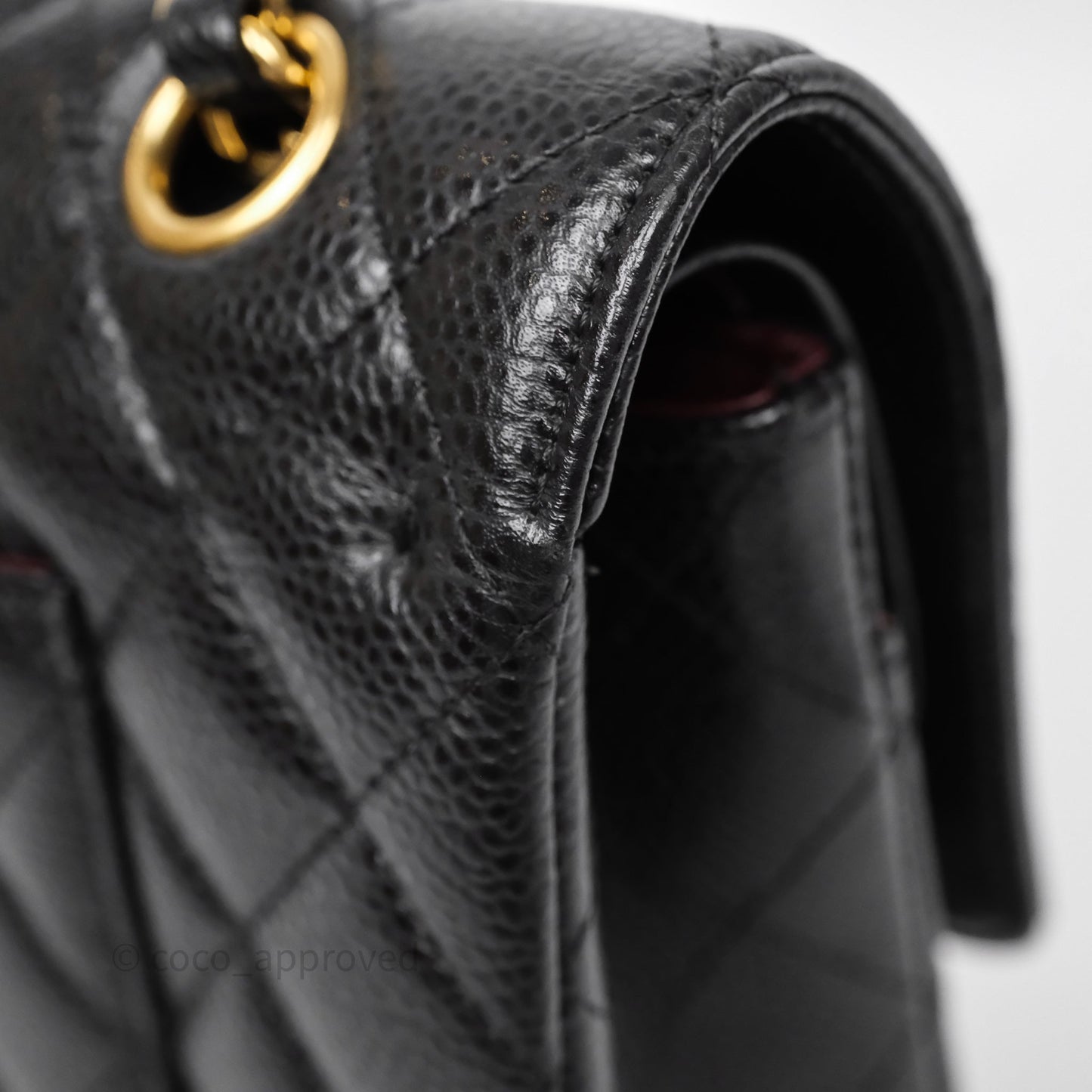 Chanel Classic M/L Medium Flap Quilted Black Caviar Gold Hardware