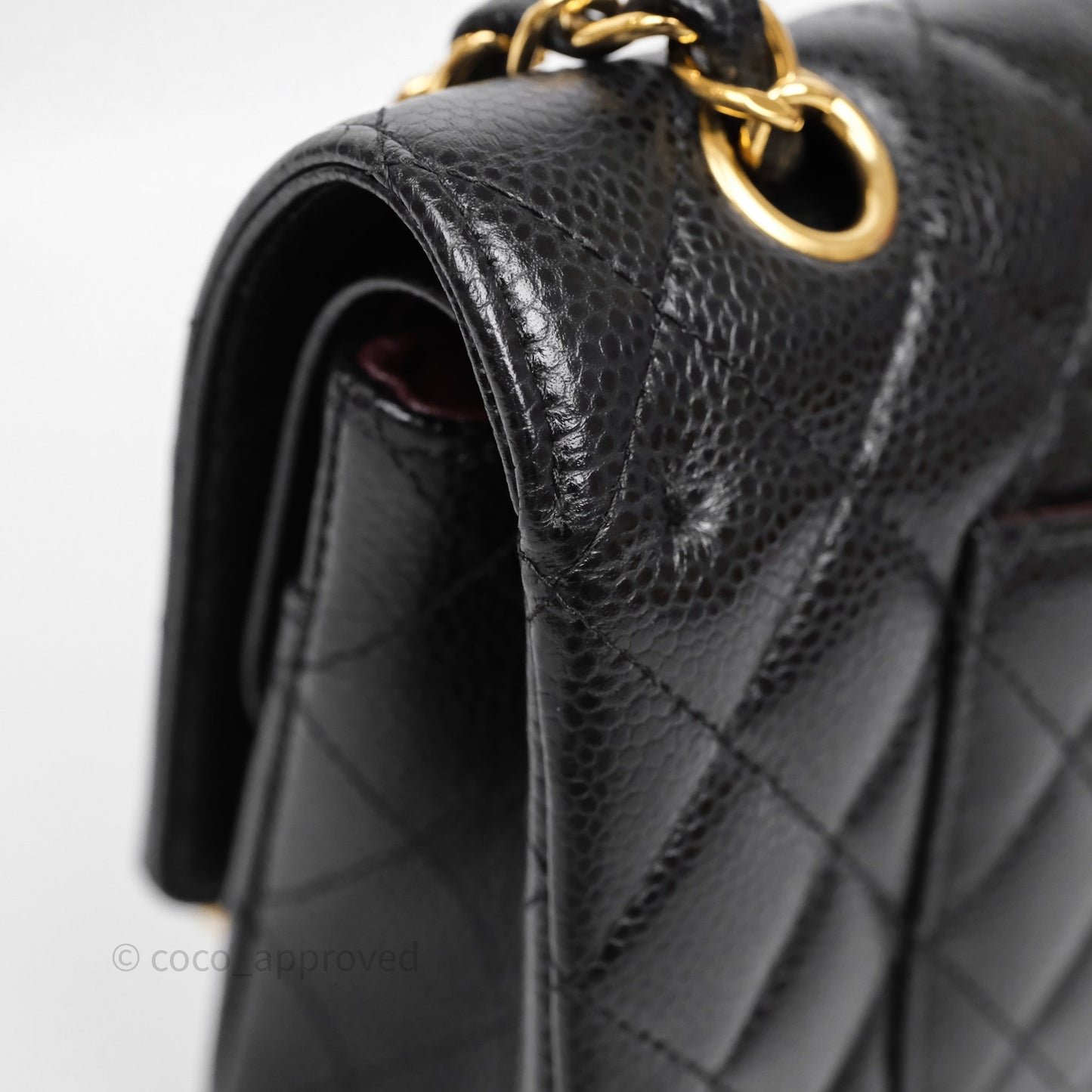 Chanel Classic M/L Medium Flap Quilted Black Caviar Gold Hardware