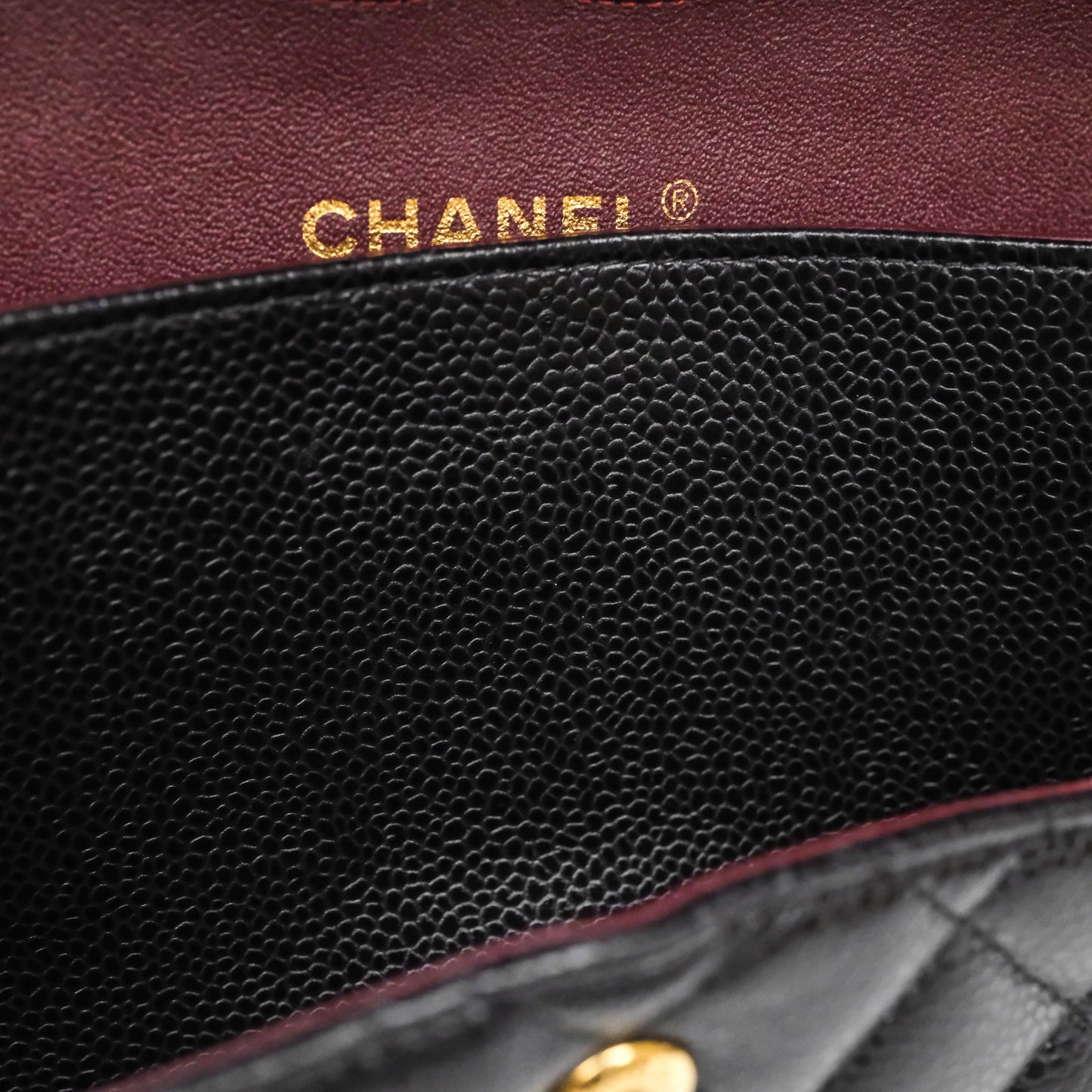 Chanel Classic M/L Medium Flap Quilted Black Caviar Gold Hardware