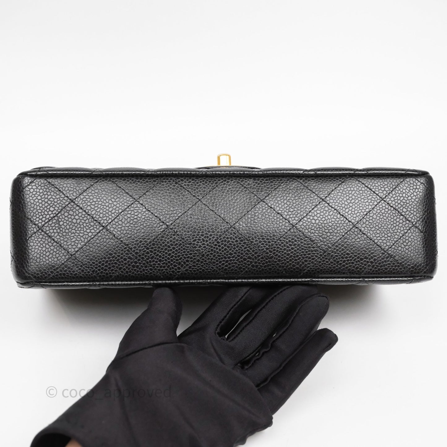 Chanel Classic M/L Medium Flap Quilted Black Caviar Gold Hardware