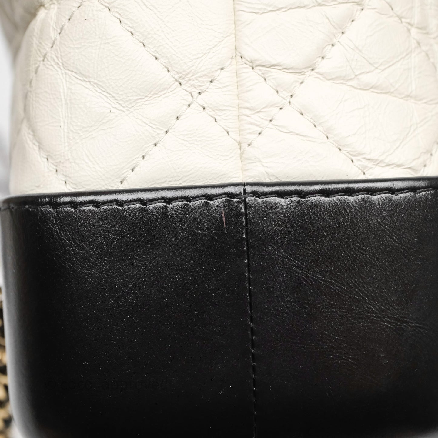 Chanel Small Gabrielle Backpack White Black Aged Calfskin