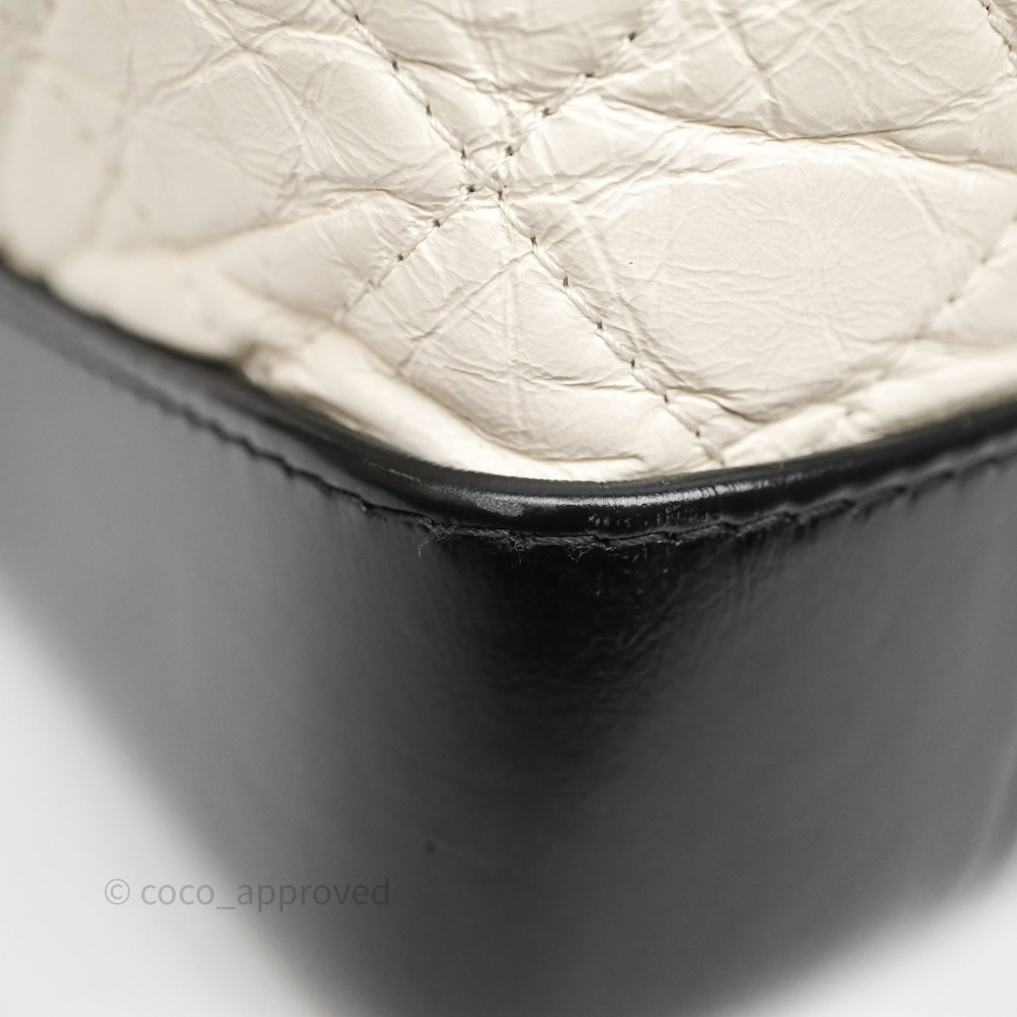 Chanel Small Gabrielle Backpack White Black Aged Calfskin