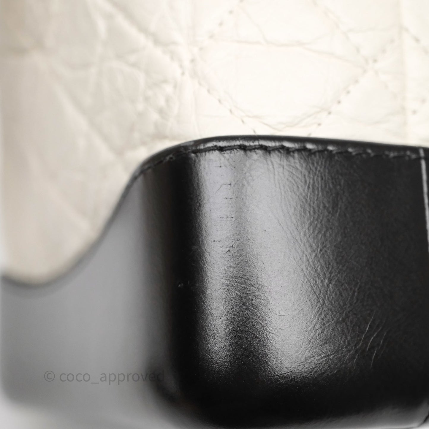 Chanel Small Gabrielle Backpack White Black Aged Calfskin