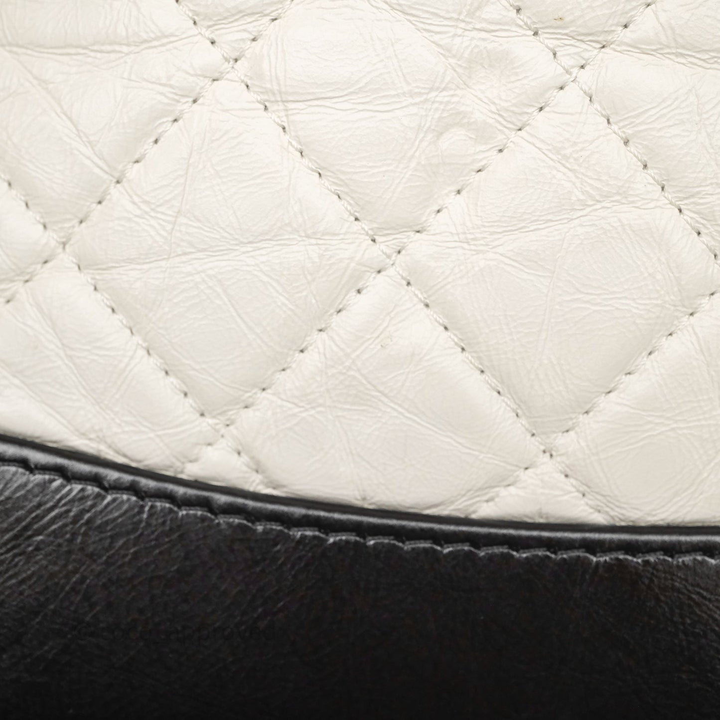 Chanel Small Gabrielle Backpack White Black Aged Calfskin