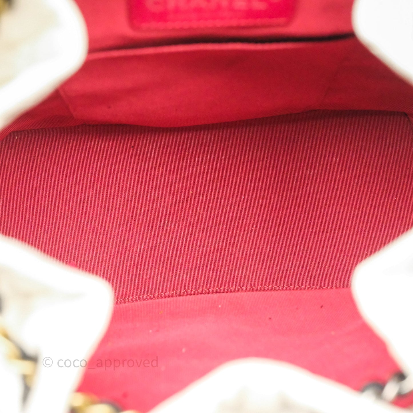 Chanel Small Gabrielle Backpack White Black Aged Calfskin
