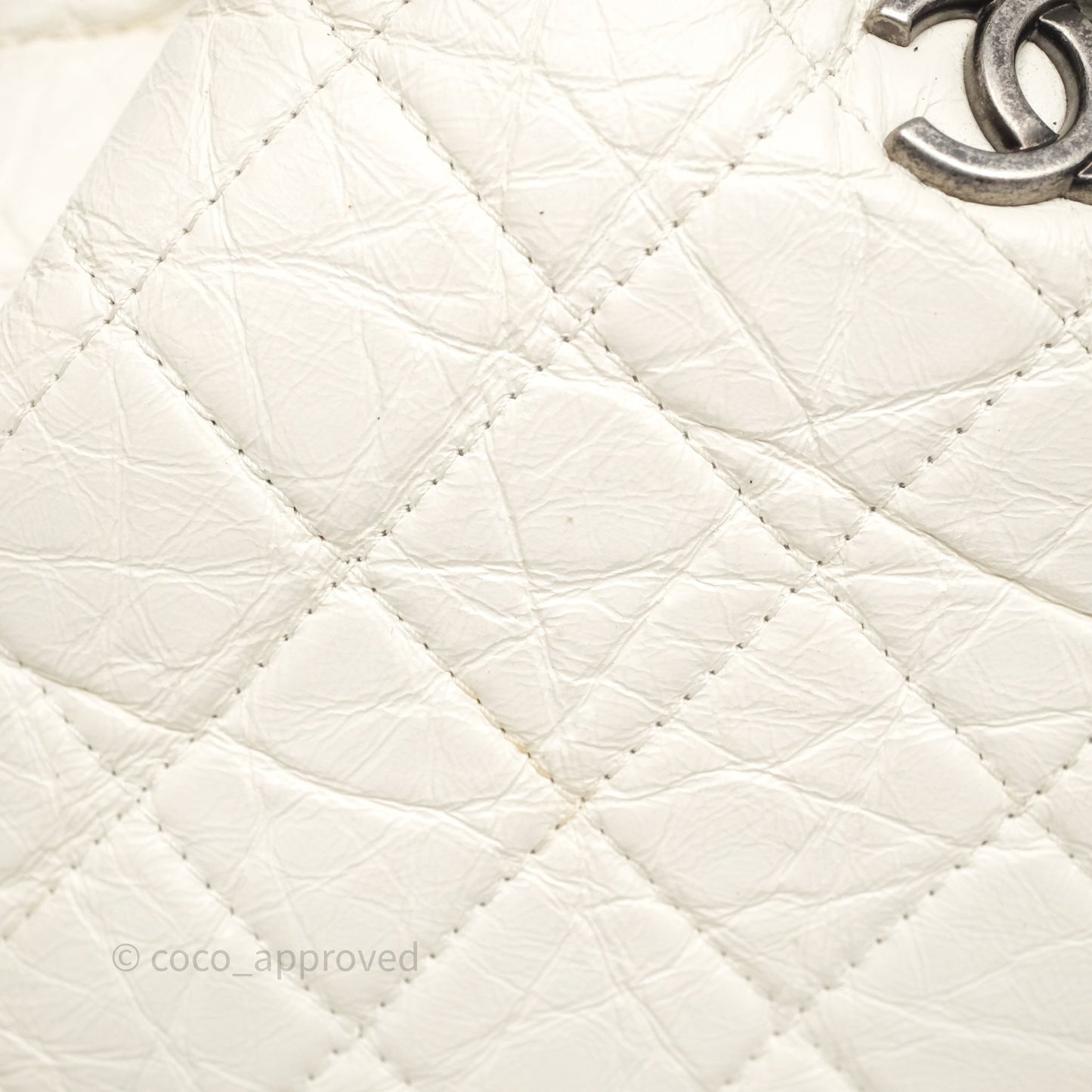 Chanel Small Gabrielle Backpack White Black Aged Calfskin