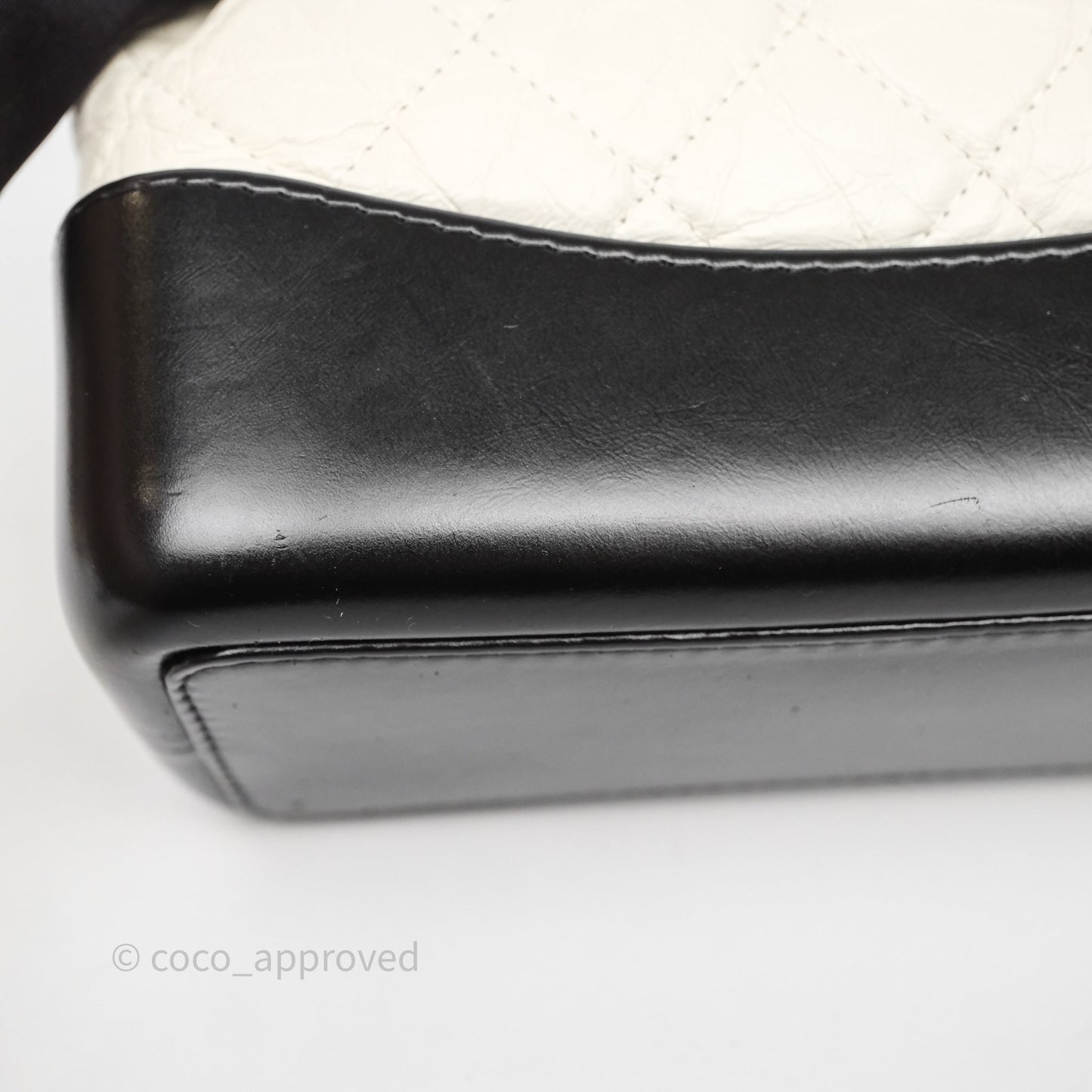 Chanel Small Gabrielle Backpack White Black Aged Calfskin