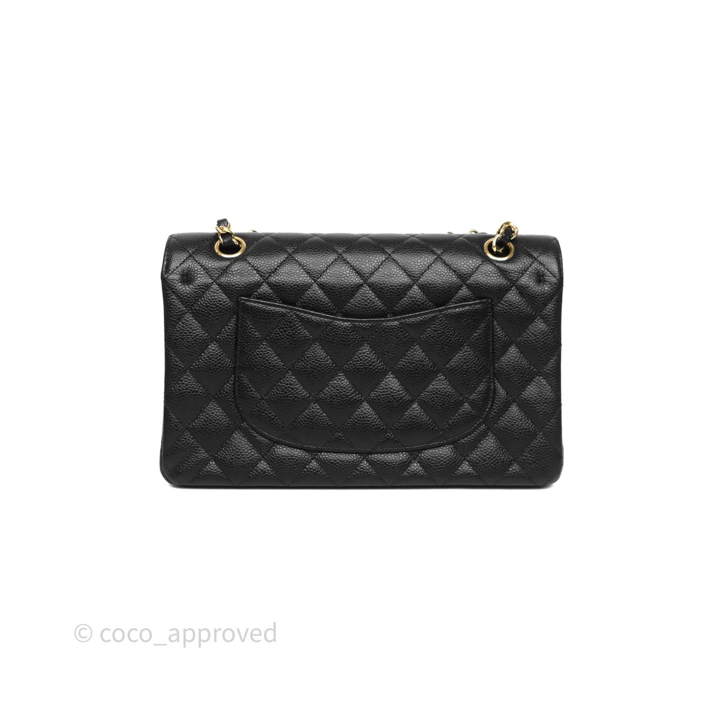 Chanel Classic M/L Medium Flap Quilted Black Caviar Gold Hardware