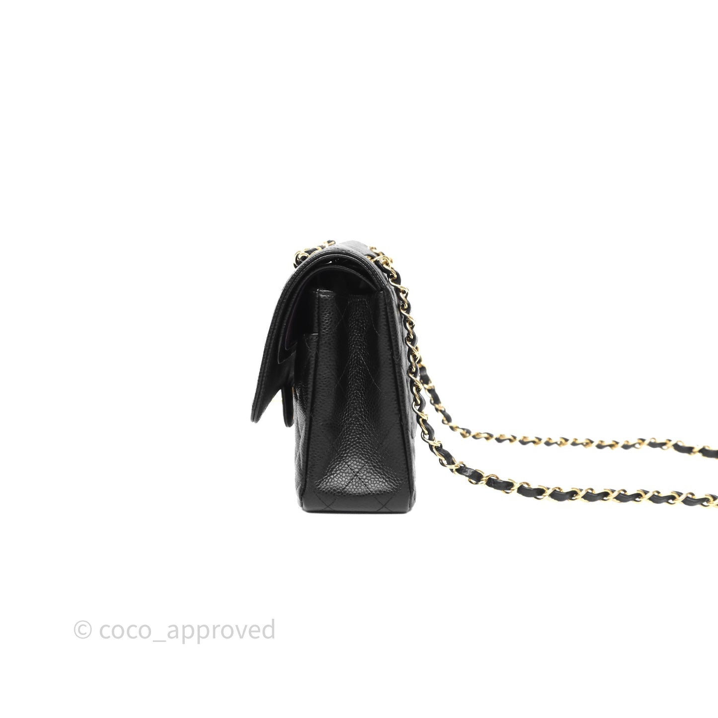 Chanel Classic M/L Medium Flap Quilted Black Caviar Gold Hardware