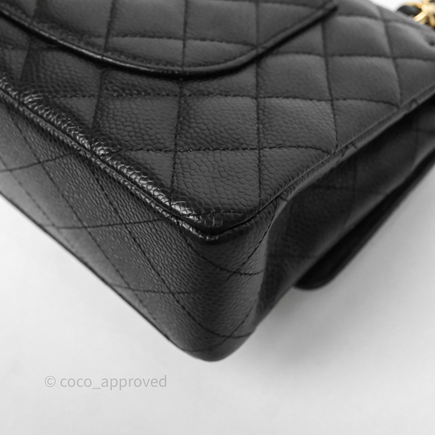 Chanel Classic M/L Medium Flap Quilted Black Caviar Gold Hardware