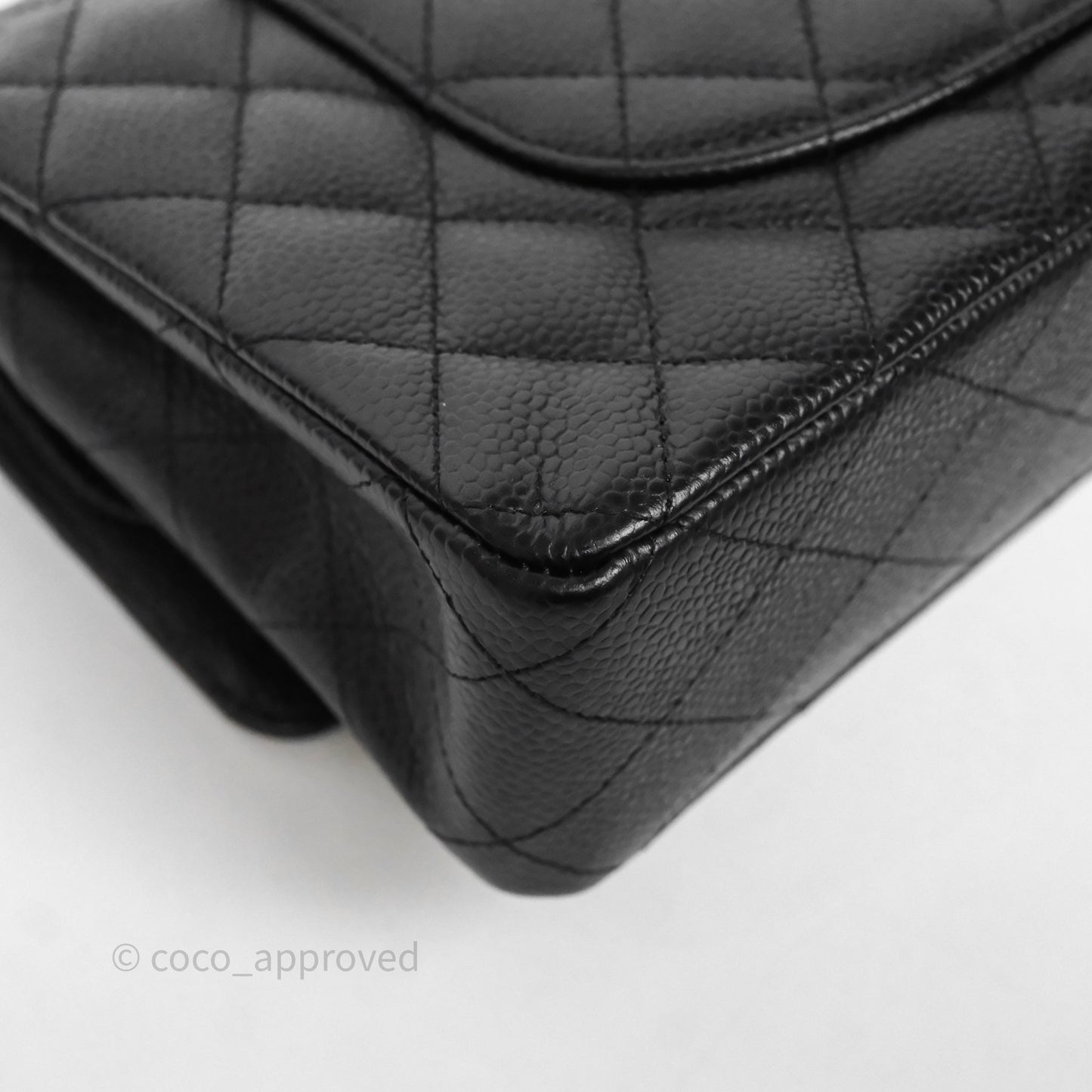 Chanel Classic M/L Medium Flap Quilted Black Caviar Gold Hardware
