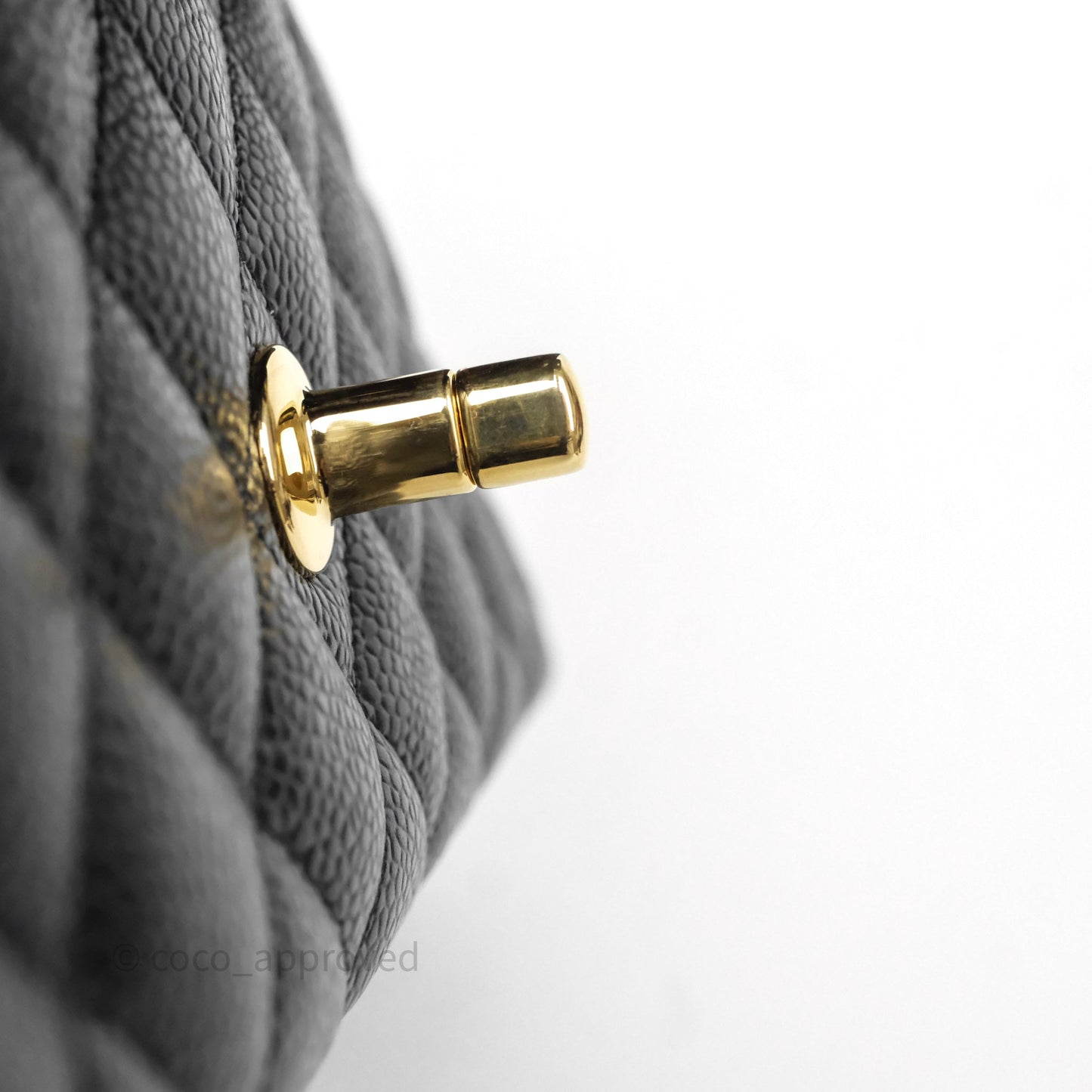 Chanel Classic M/L Medium Flap Quilted Black Caviar Gold Hardware