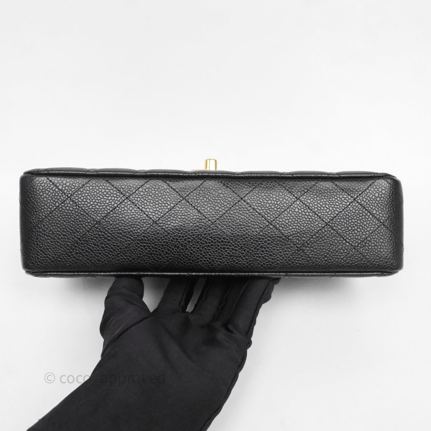 Chanel Classic M/L Medium Flap Quilted Black Caviar Gold Hardware