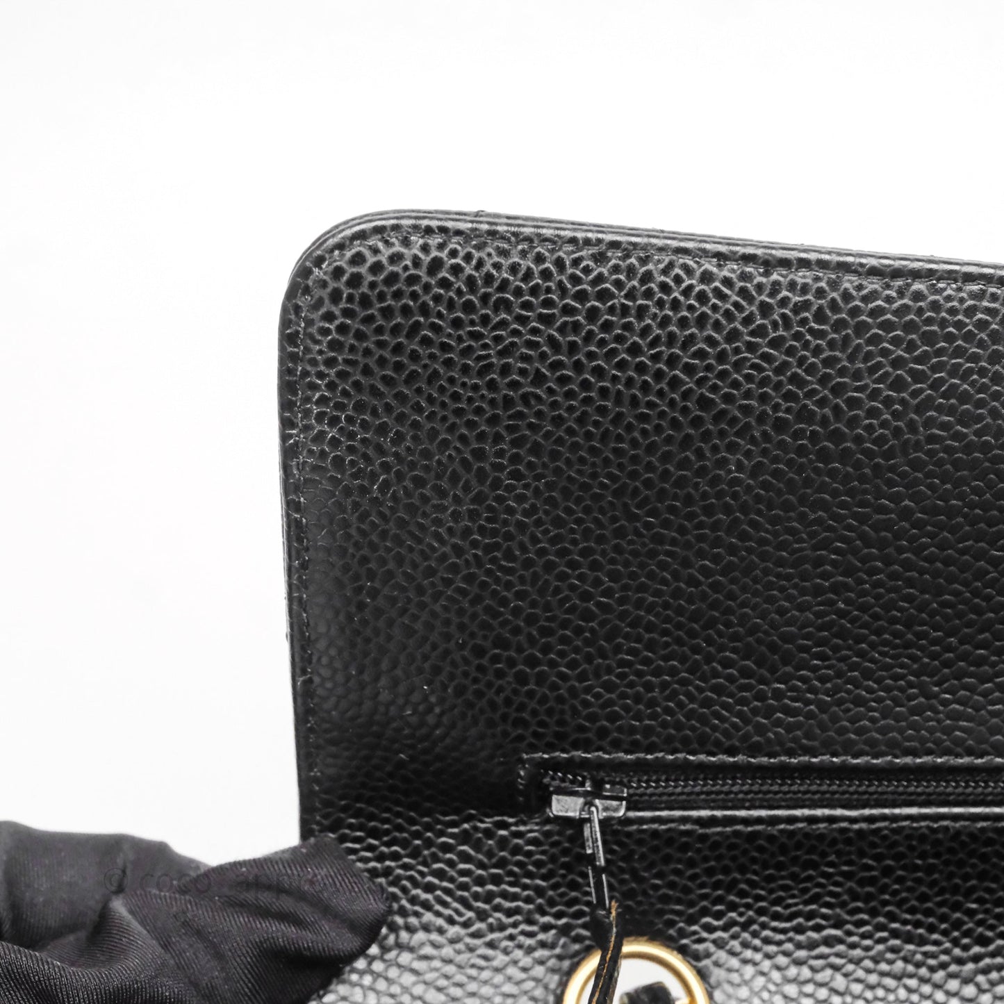 Chanel Classic M/L Medium Flap Quilted Black Caviar Gold Hardware