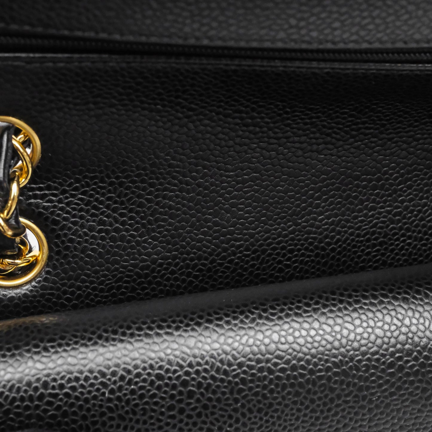 Chanel Classic M/L Medium Flap Quilted Black Caviar Gold Hardware
