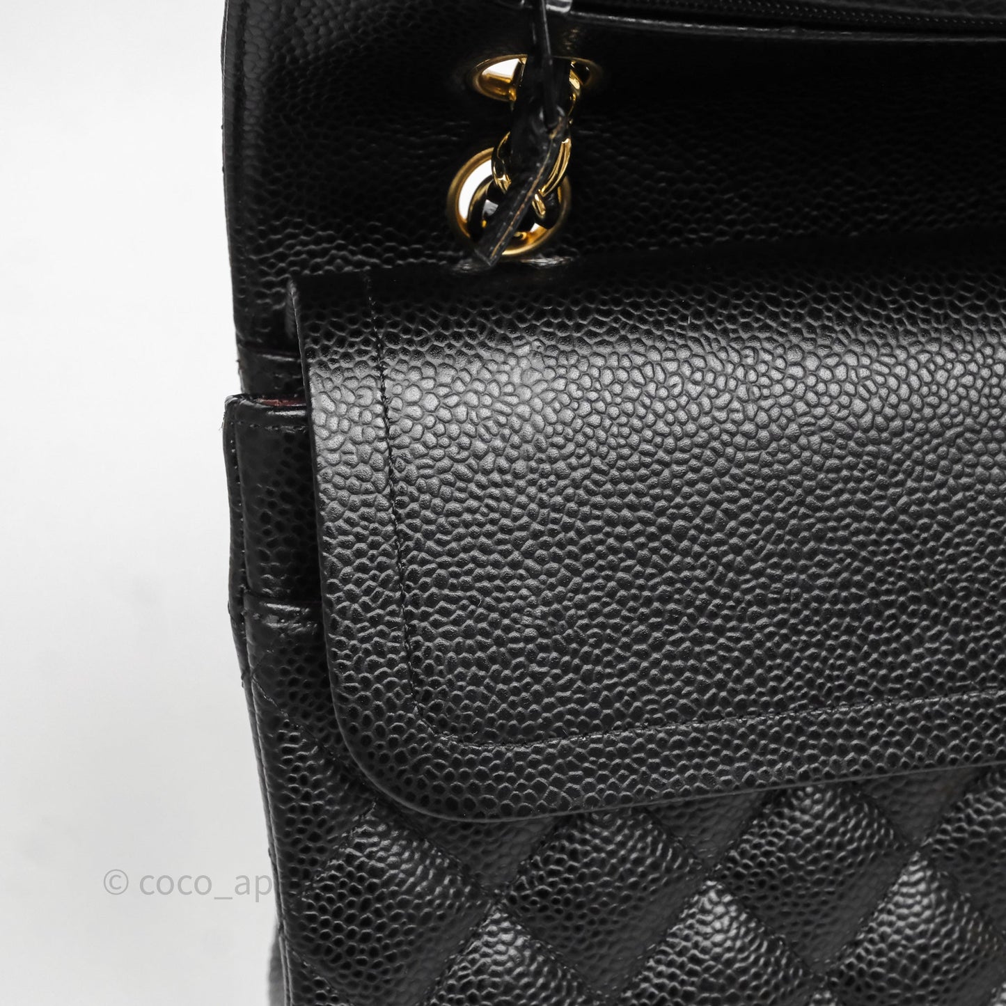 Chanel Classic M/L Medium Flap Quilted Black Caviar Gold Hardware