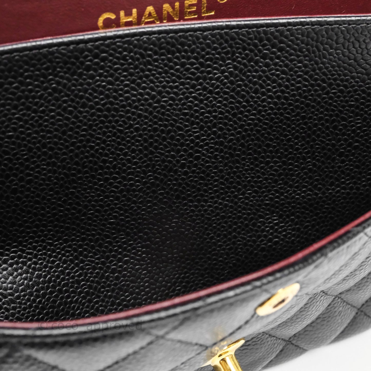 Chanel Classic M/L Medium Flap Quilted Black Caviar Gold Hardware