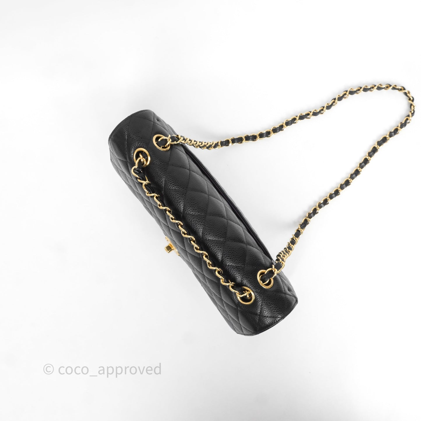 Chanel Classic M/L Medium Flap Quilted Black Caviar Gold Hardware