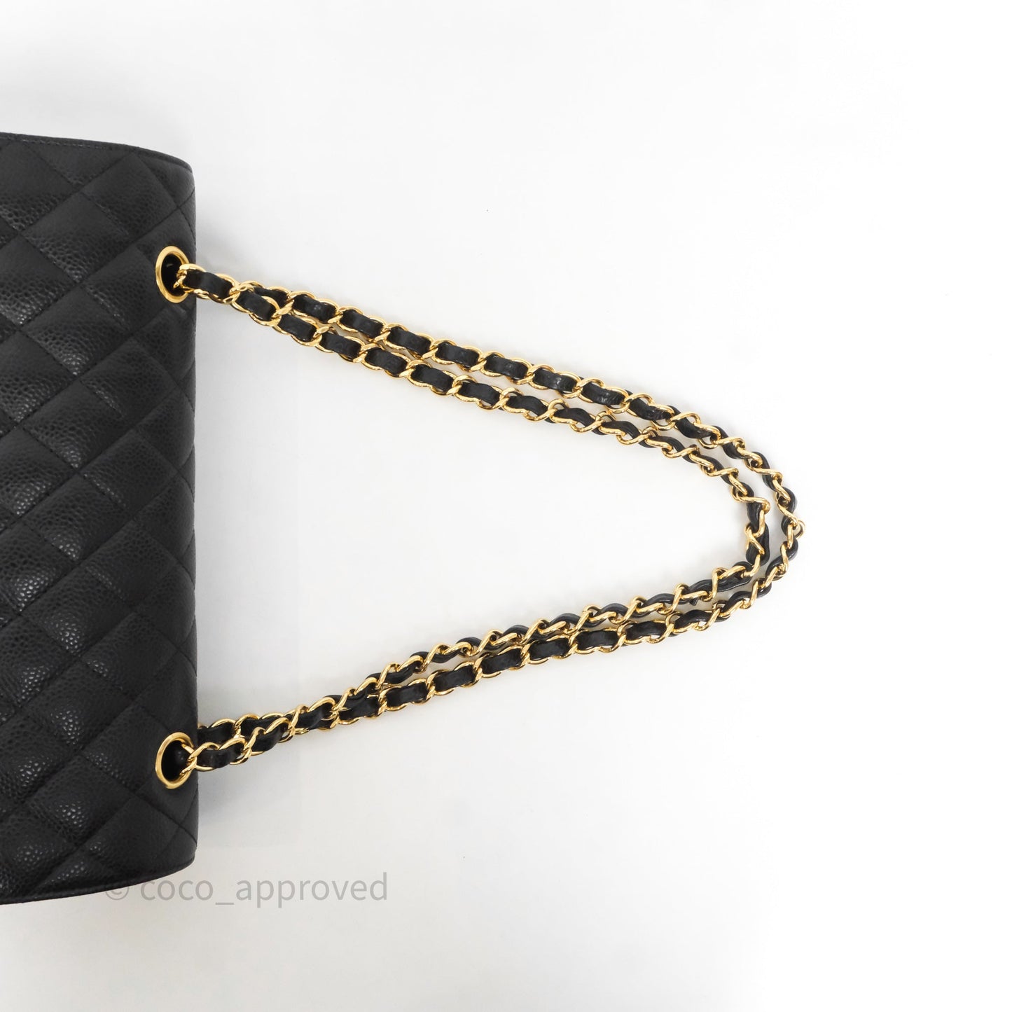Chanel Classic M/L Medium Flap Quilted Black Caviar Gold Hardware