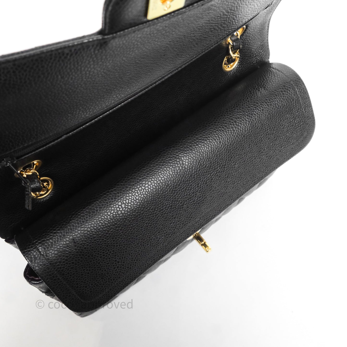 Chanel Classic M/L Medium Flap Quilted Black Caviar Gold Hardware