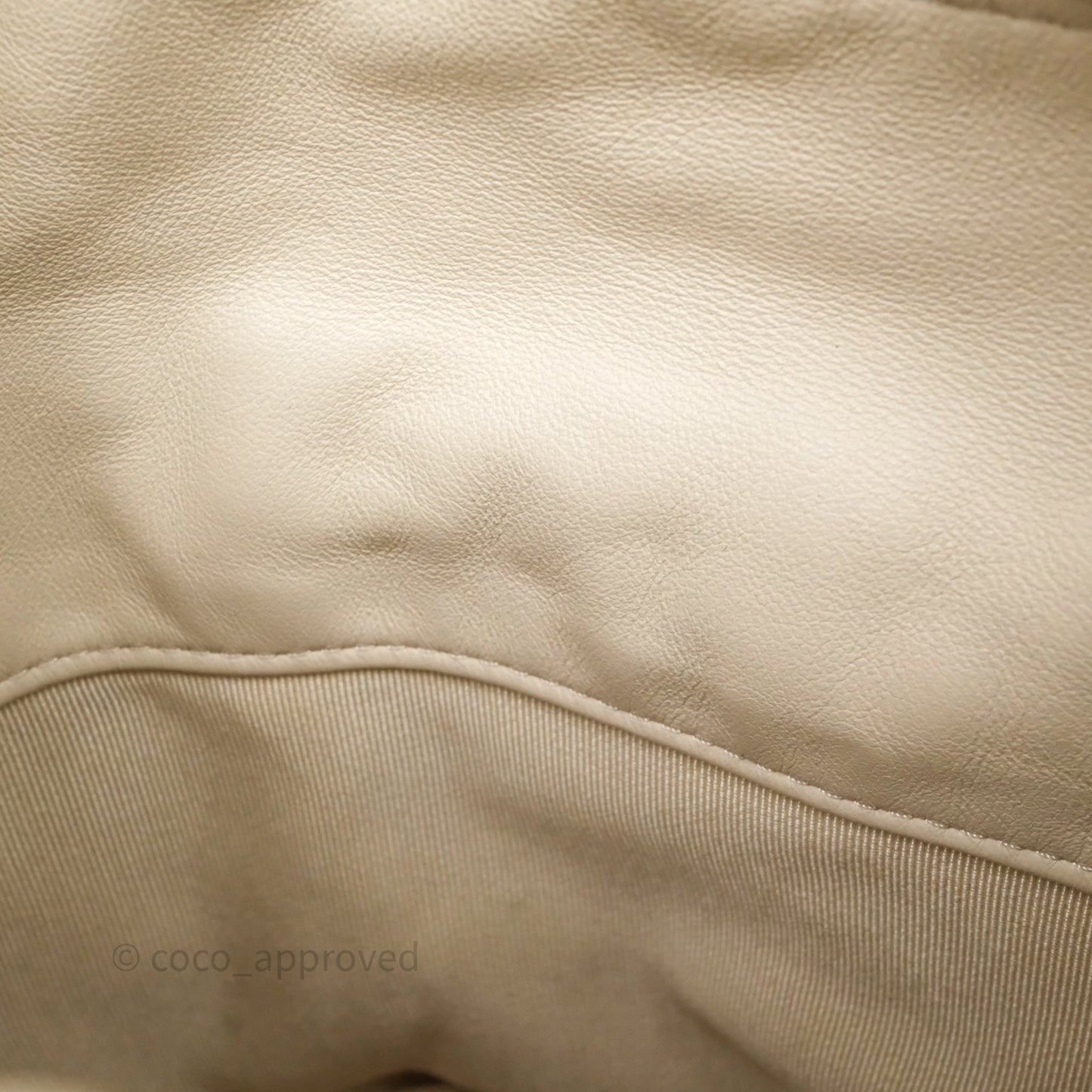 Chanel Chain Around Drawstring Bucket Bag Beige Lambskin Gold Hardware