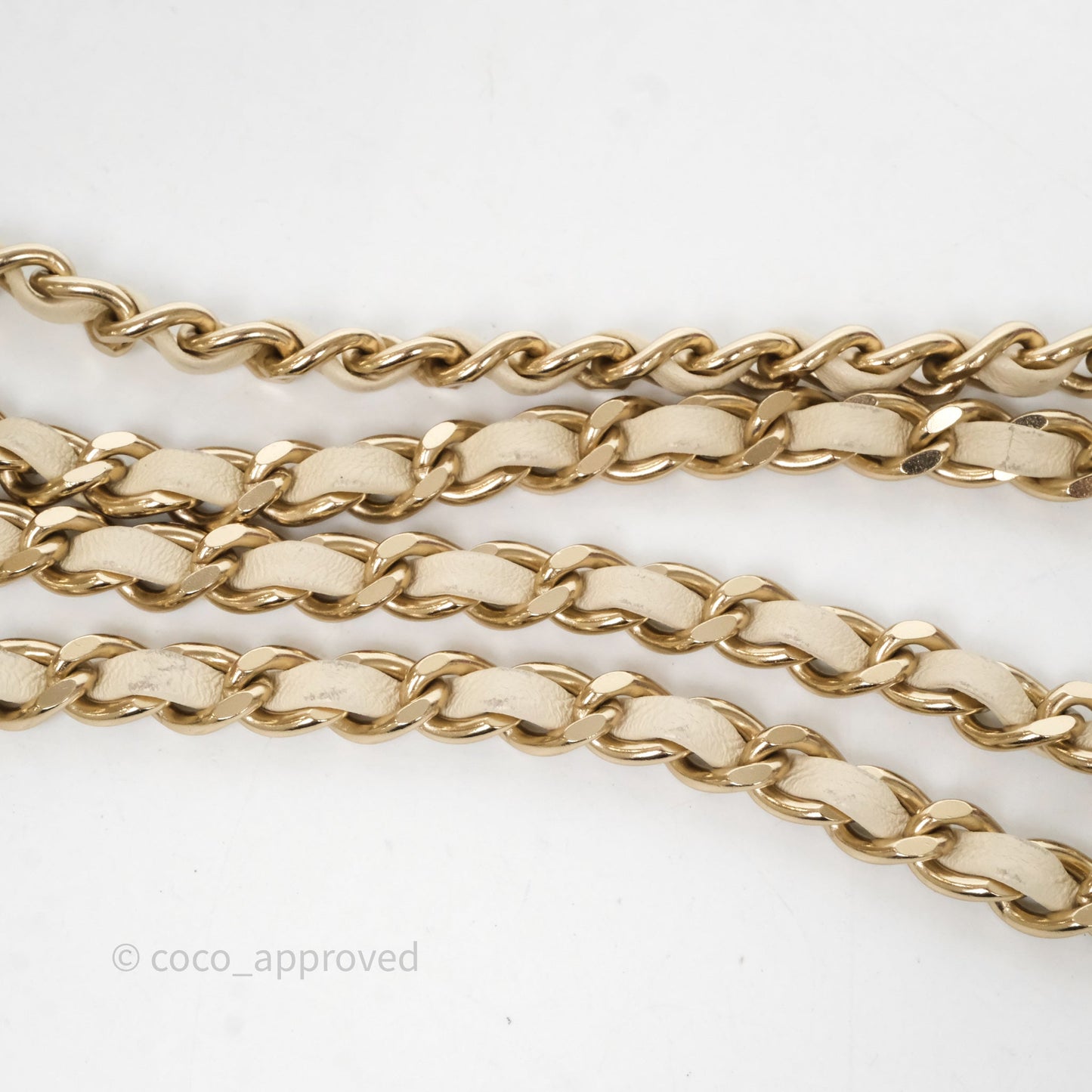 Chanel Chain Around Drawstring Bucket Bag Beige Lambskin Gold Hardware