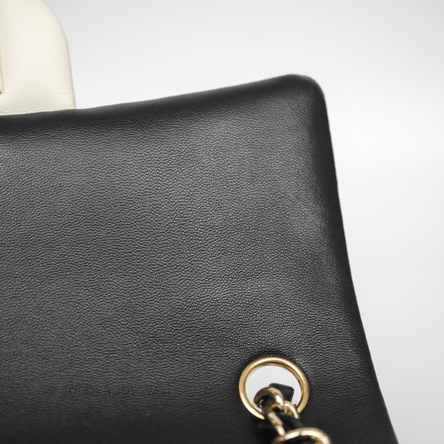 Chanel Mini Rectangular Flap Quilted Black White Lambskin Gold Hardware