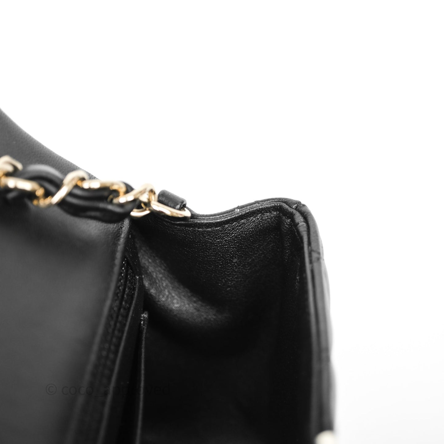 Chanel Mini Rectangular Flap Quilted Black White Lambskin Gold Hardware