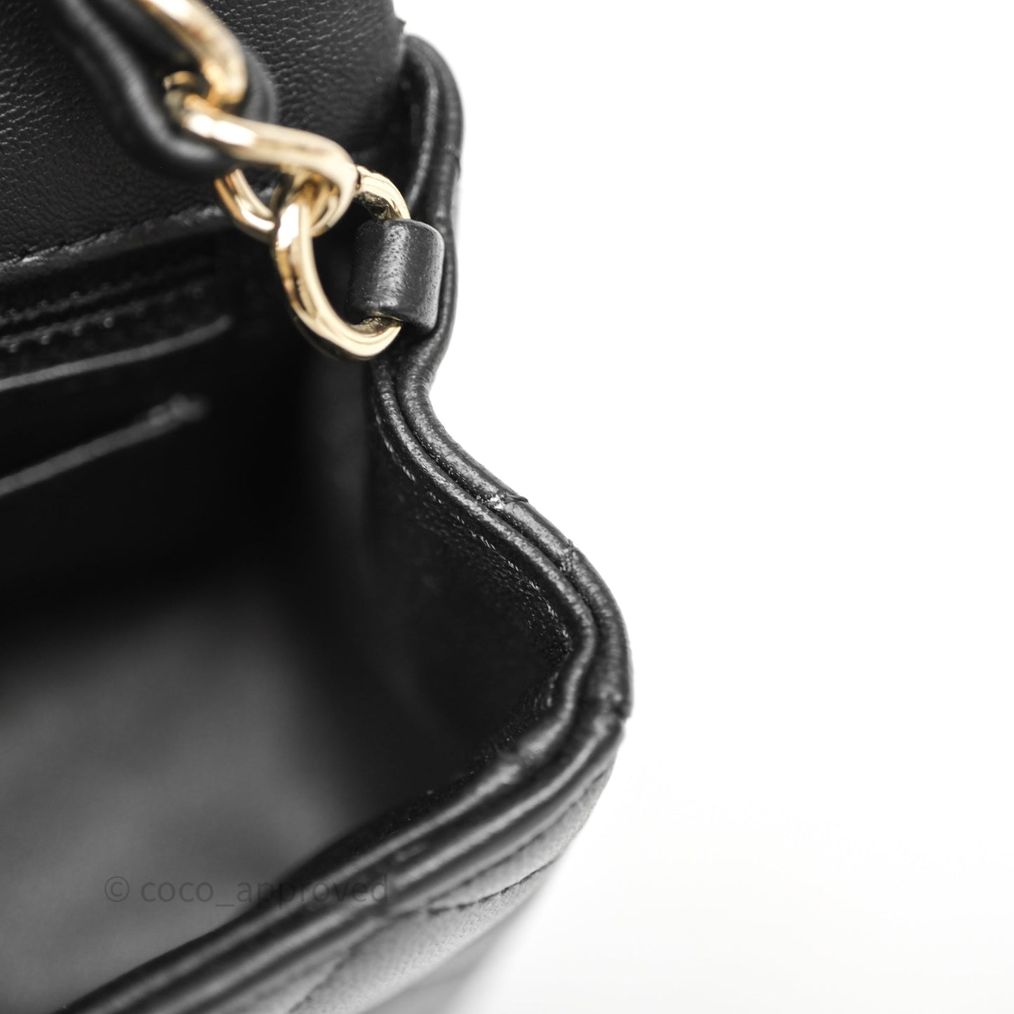 Chanel Mini Rectangular Flap Quilted Black White Lambskin Gold Hardware