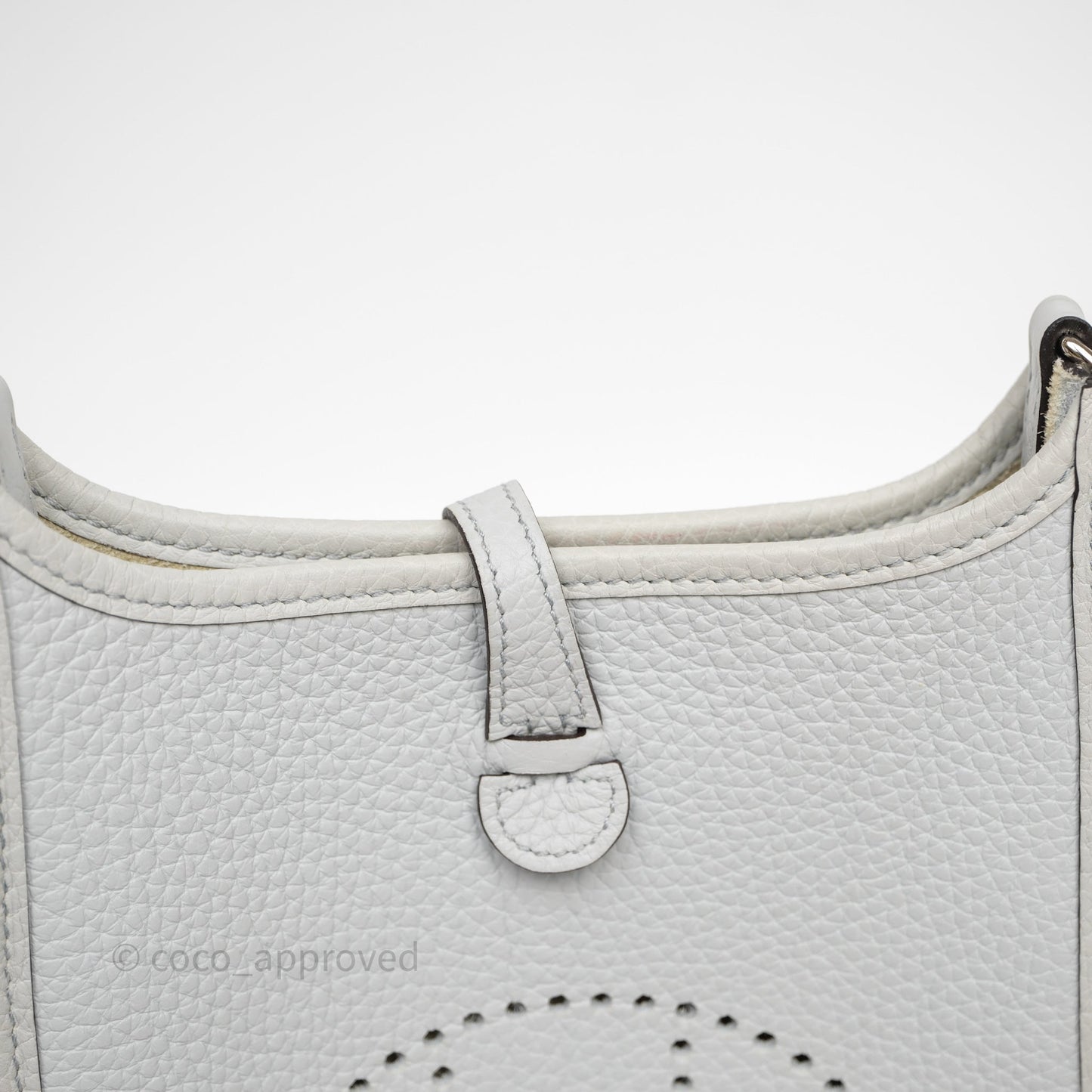 Hermès Mini Evelyne 16 Bleu Pale/Nata 08 Clemence Palladium Hardware