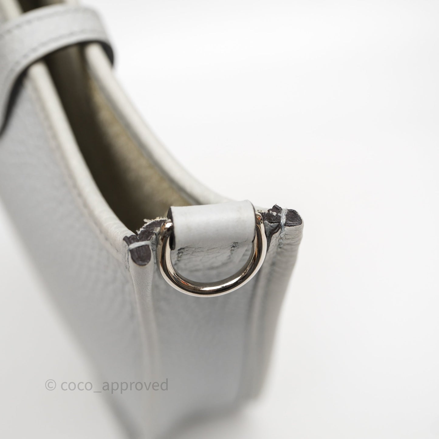 Hermès Mini Evelyne 16 Bleu Pale/Nata 08 Clemence Palladium Hardware