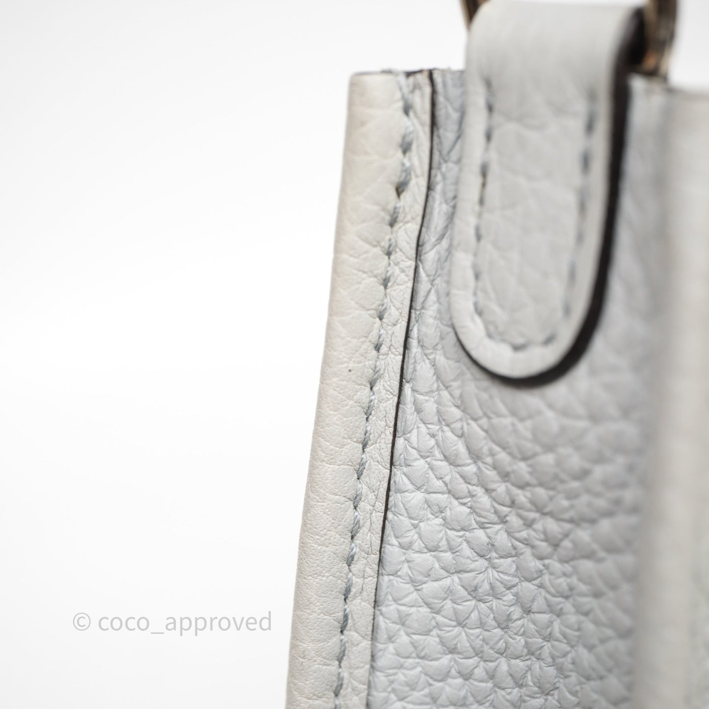 Hermès Mini Evelyne 16 Bleu Pale/Nata 08 Clemence Palladium Hardware