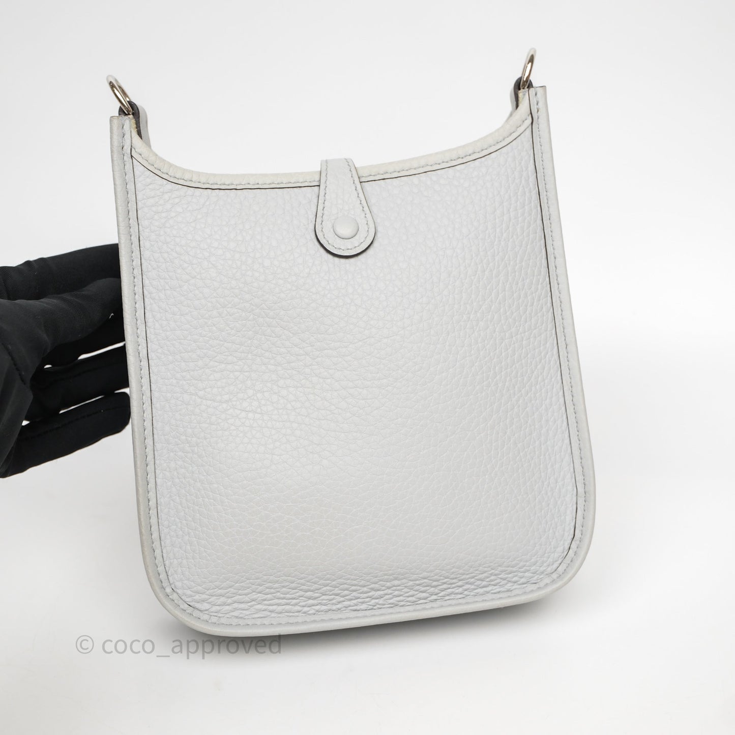 Hermès Mini Evelyne 16 Bleu Pale/Nata 08 Clemence Palladium Hardware