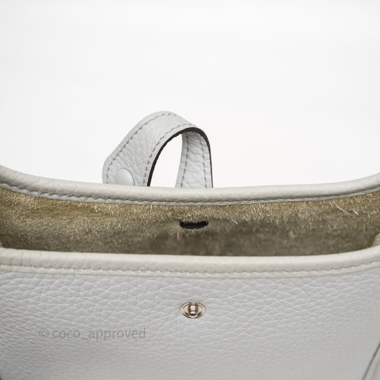 Hermès Mini Evelyne 16 Bleu Pale/Nata 08 Clemence Palladium Hardware