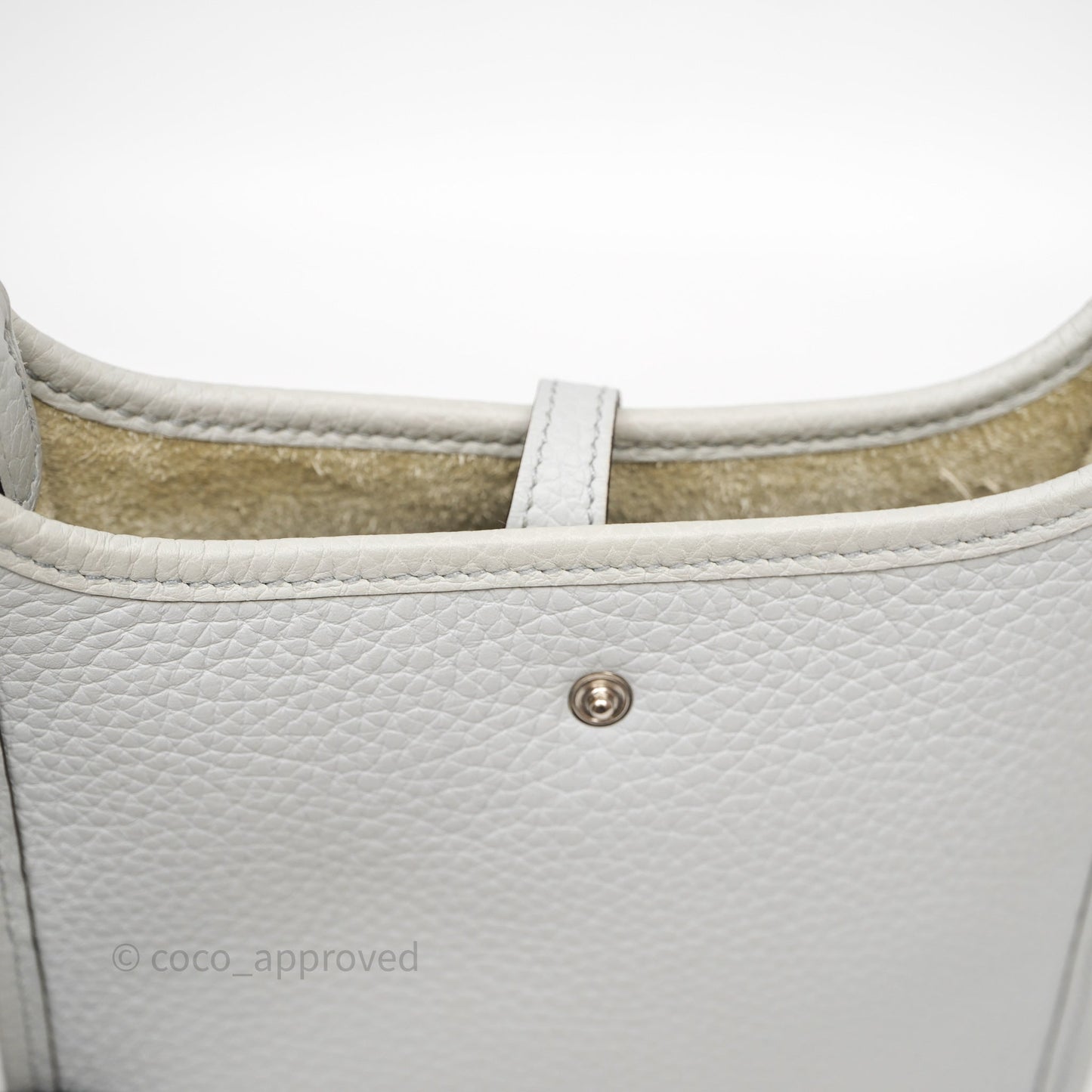 Hermès Mini Evelyne 16 Bleu Pale/Nata 08 Clemence Palladium Hardware