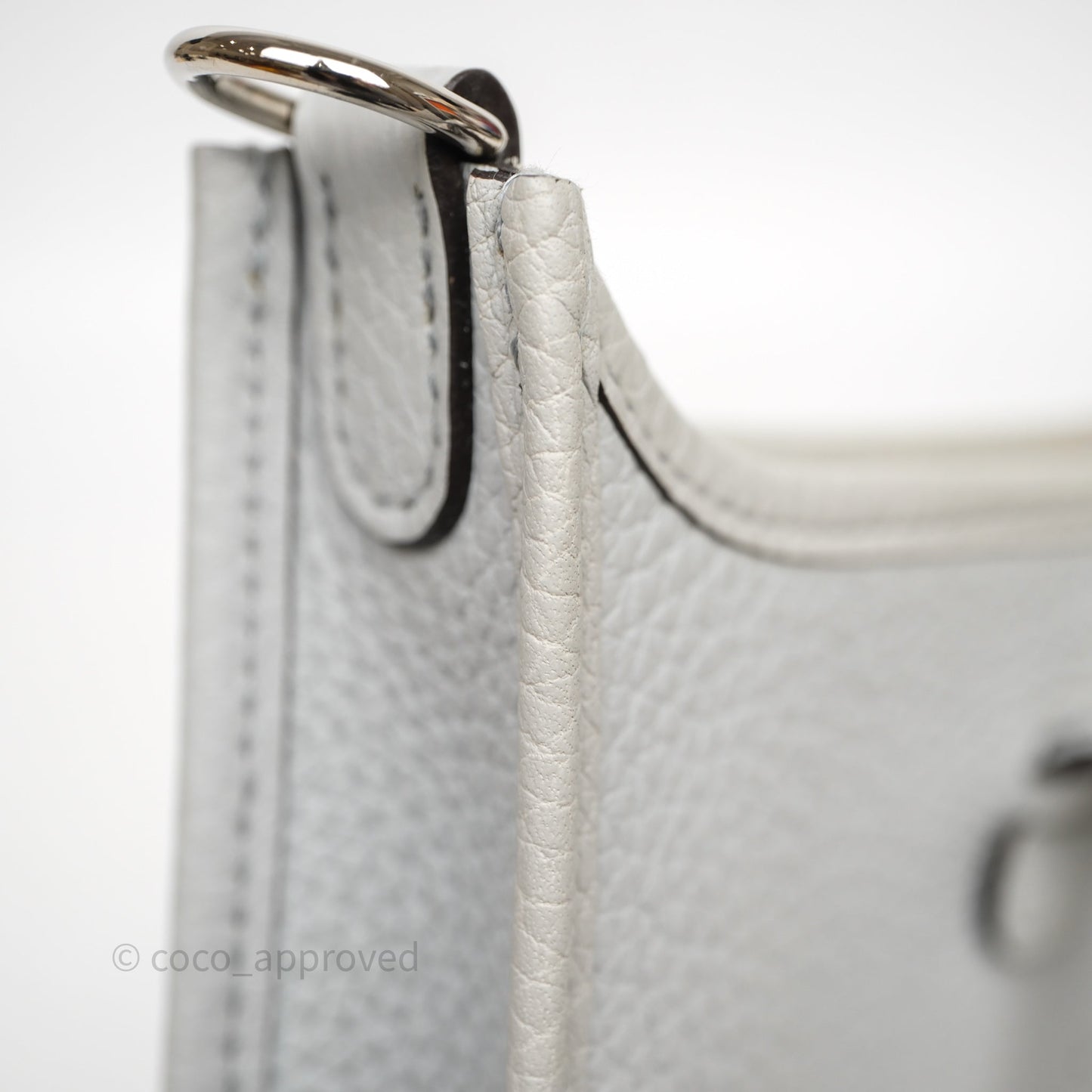 Hermès Mini Evelyne 16 Bleu Pale/Nata 08 Clemence Palladium Hardware