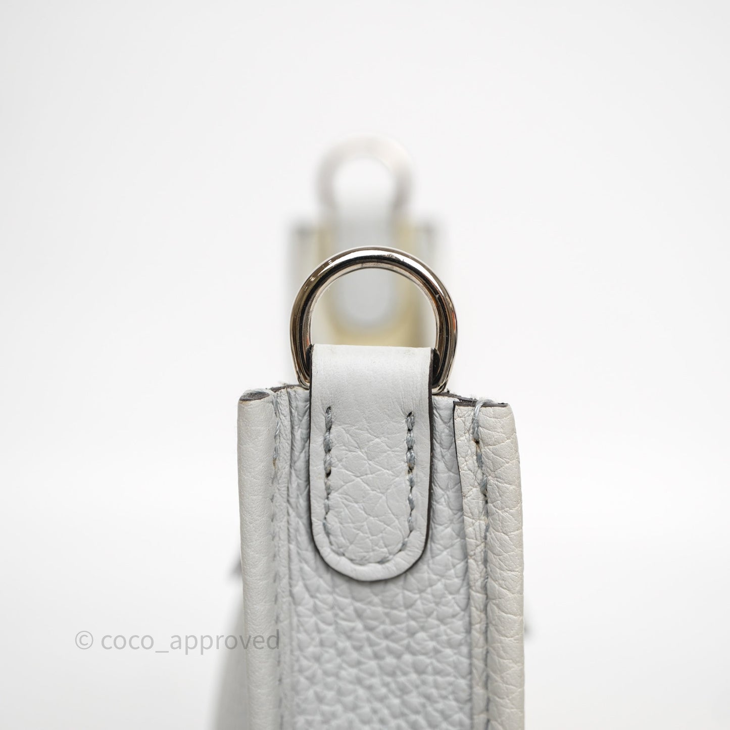 Hermès Mini Evelyne 16 Bleu Pale/Nata 08 Clemence Palladium Hardware