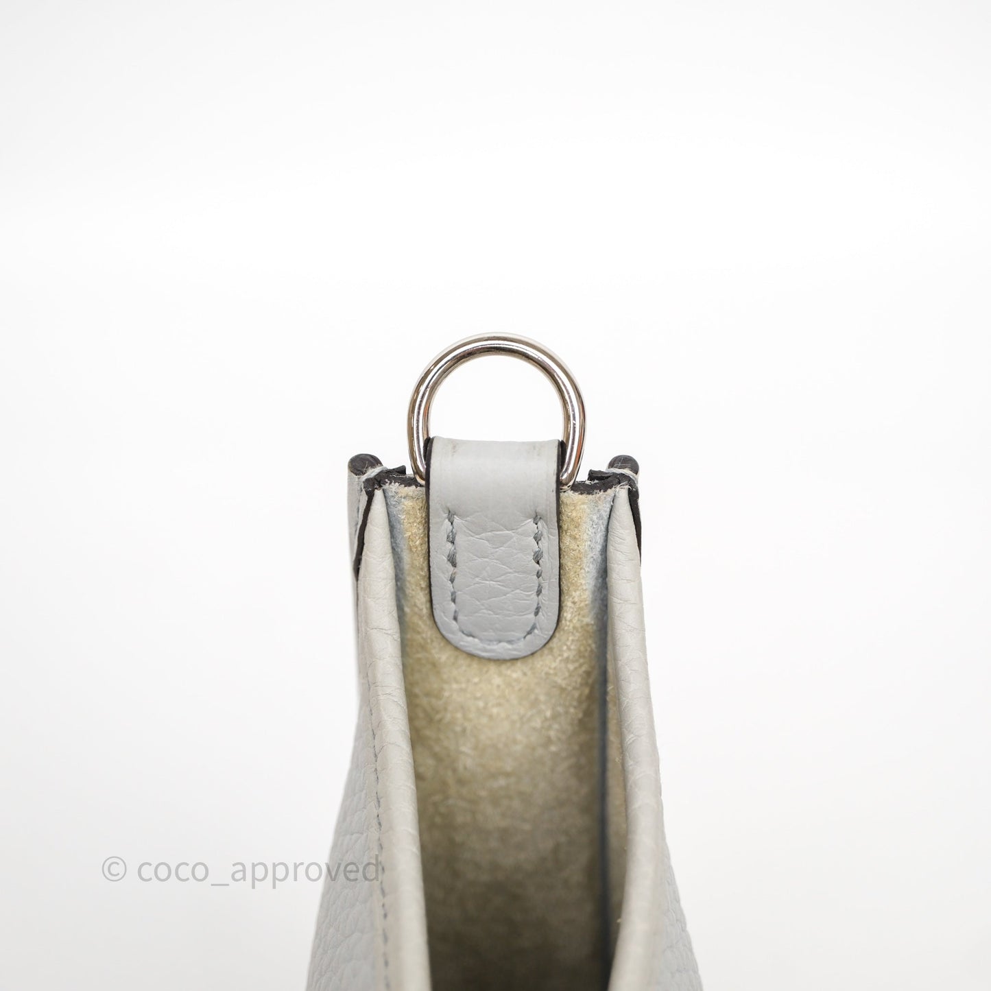Hermès Mini Evelyne 16 Bleu Pale/Nata 08 Clemence Palladium Hardware