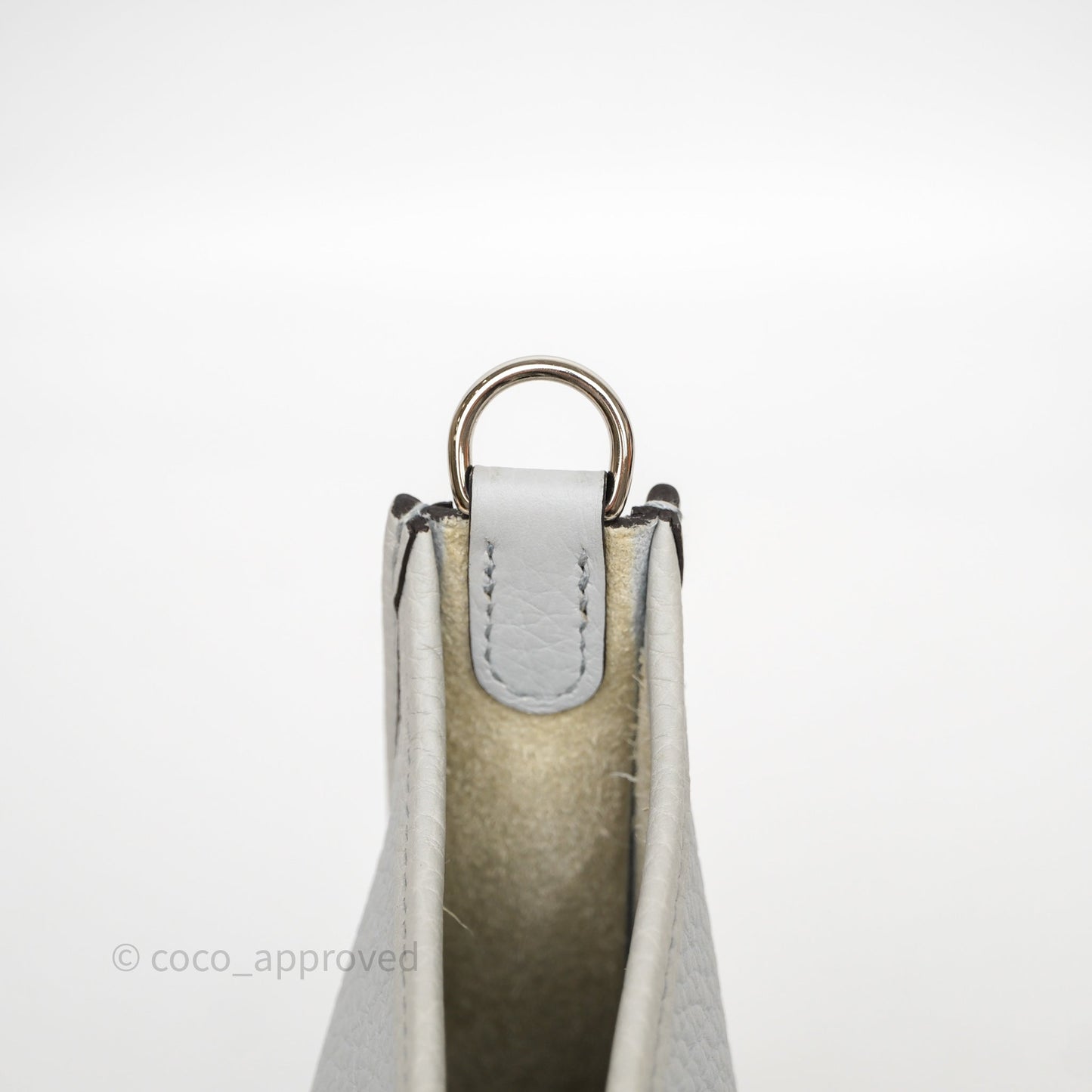 Hermès Mini Evelyne 16 Bleu Pale/Nata 08 Clemence Palladium Hardware