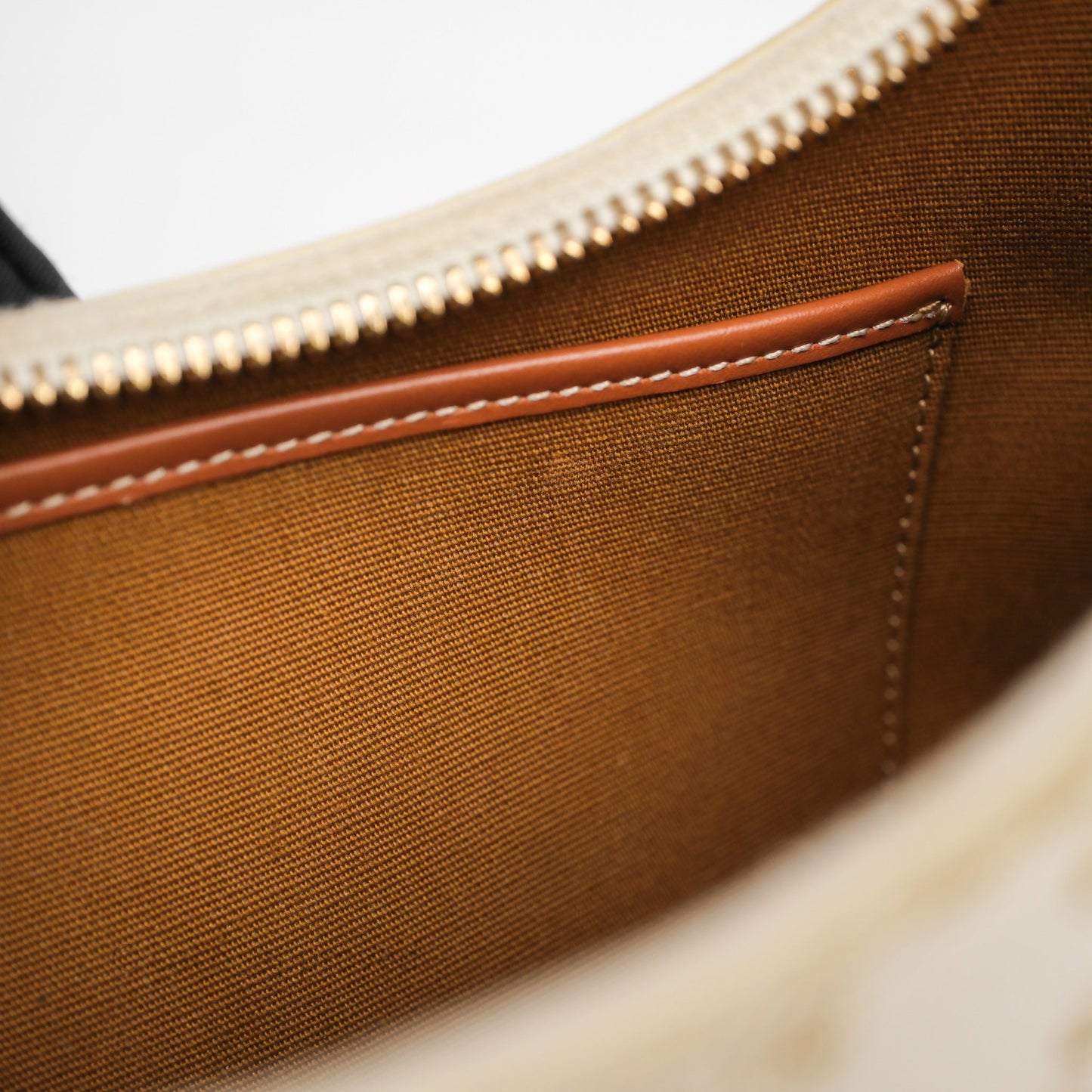 Celine Ava Bag In Triomphe Canvas Calfskin White