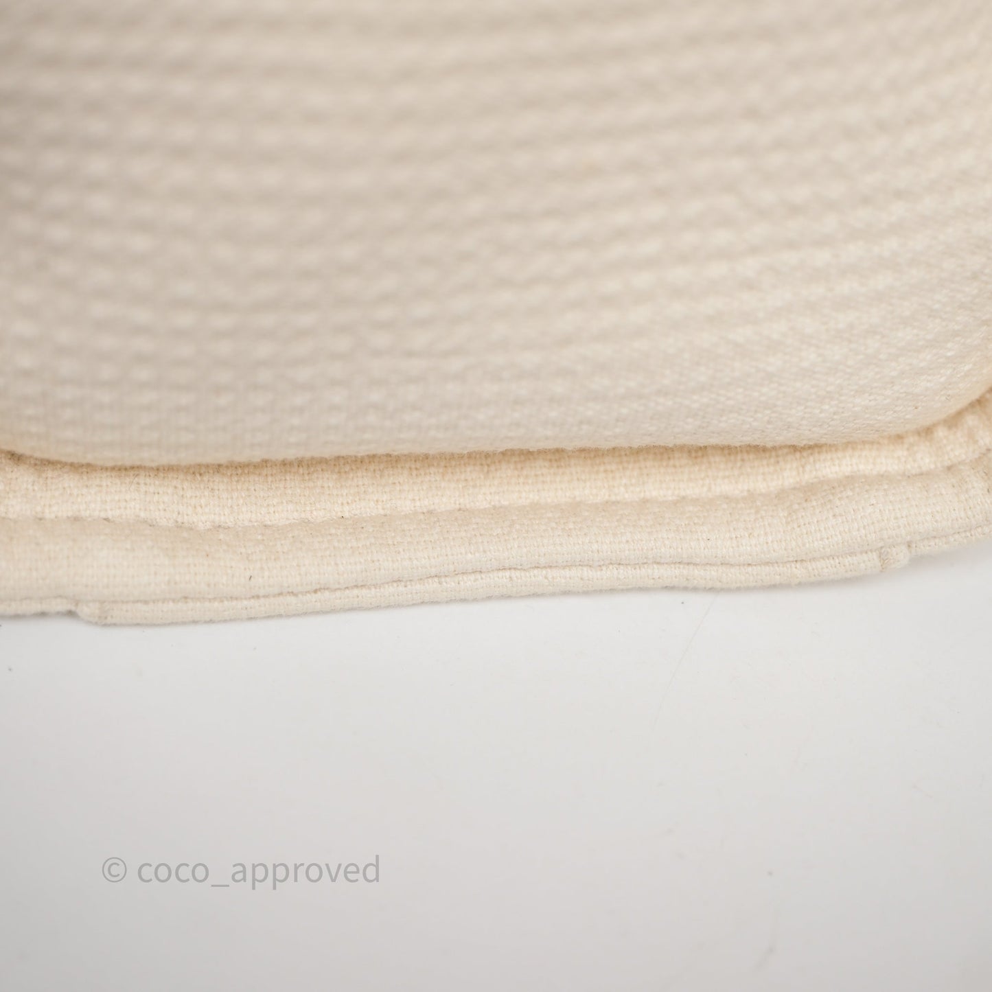 Chanel New Small Deauville Cream Ivory Canvas Light Gold Hardware