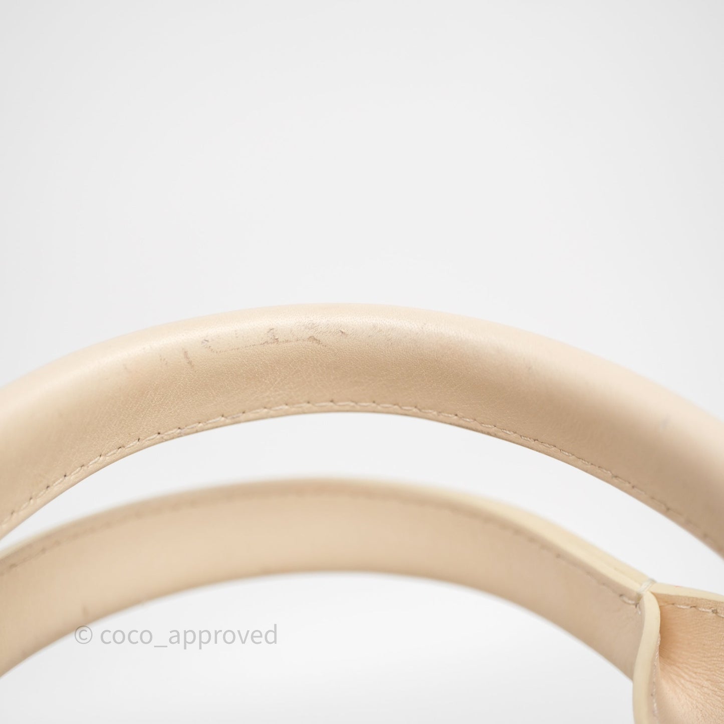 Chanel New Small Deauville Cream Ivory Canvas Light Gold Hardware