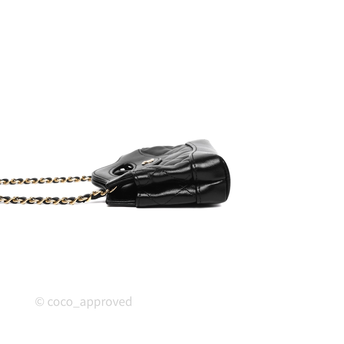 Chanel Micro 31 Black Shiny Calfskin Gold Hardware
