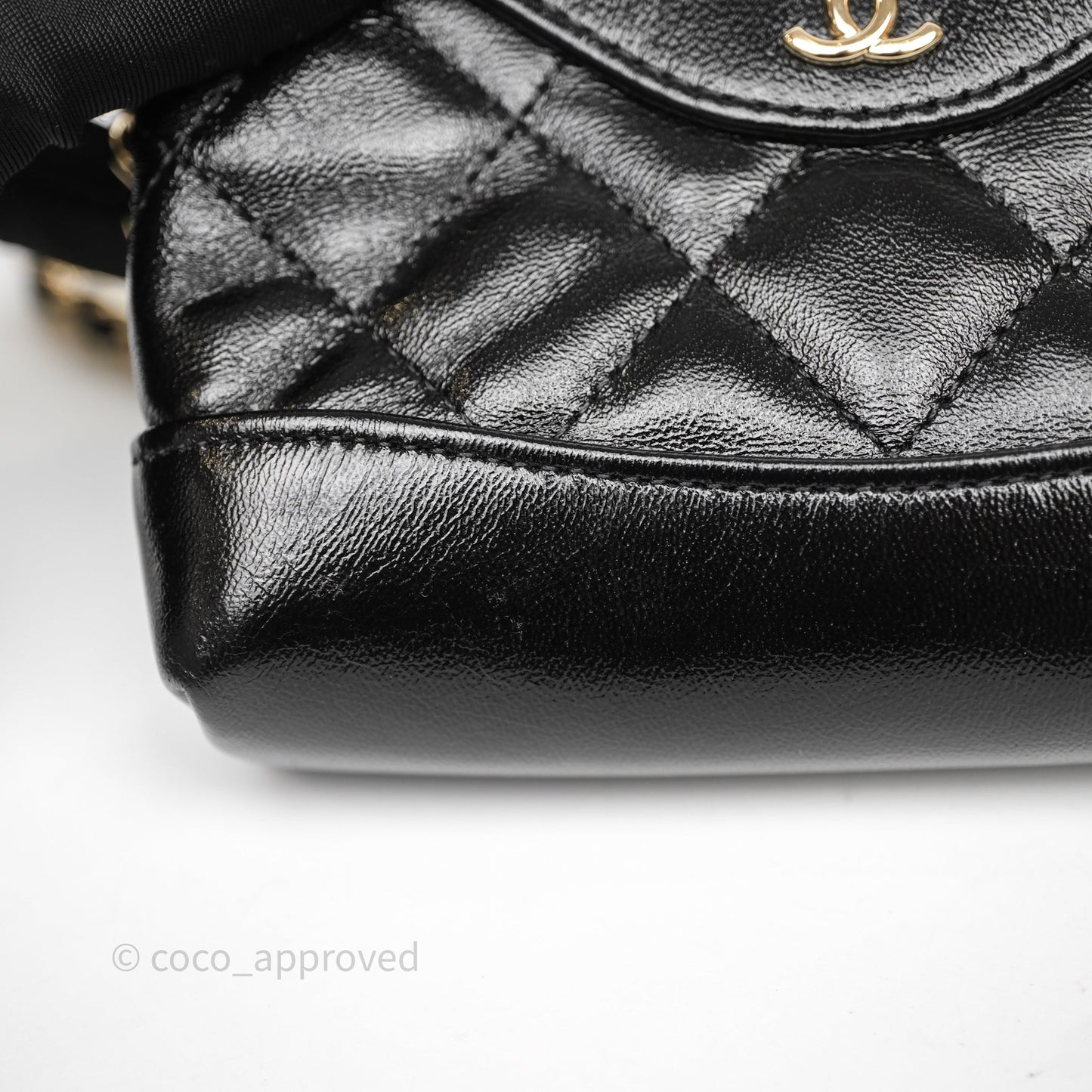 Chanel Micro 31 Black Shiny Calfskin Gold Hardware